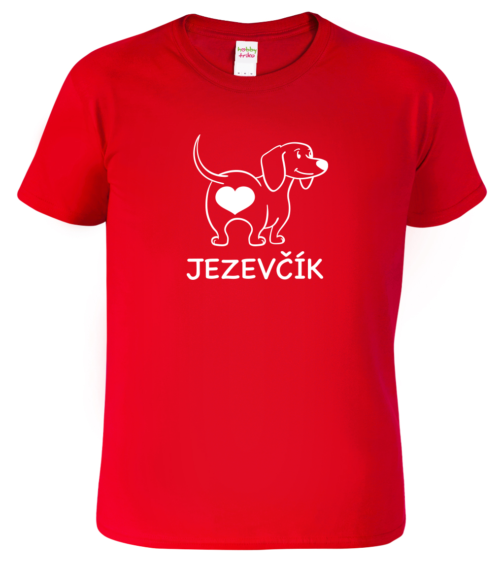 Pánské tričko s jezevčíkem - Love jezevčík Velikost: M, Barva: Červená (07), Střih: pánský
