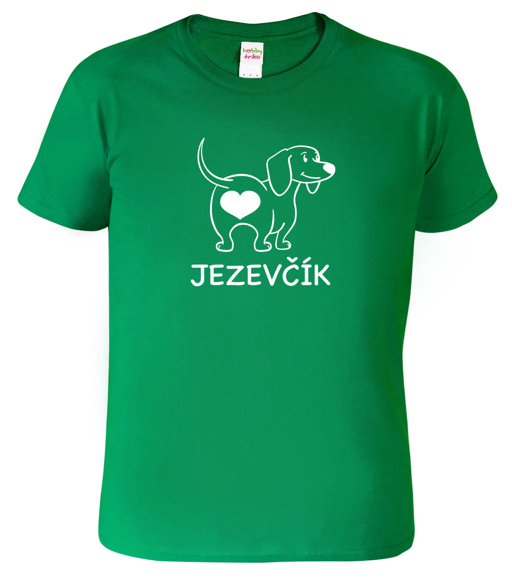 Pánské tričko s jezevčíkem - Love jezevčík Velikost: 4XL, Barva: Středně zelená (16), Střih: pánský