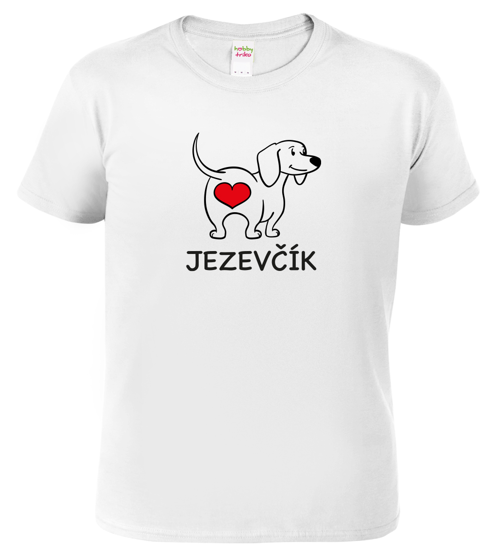 Dětské tričko s jezevčíkem - Love jezevčík Velikost: 4 roky / 110 cm, Barva: Bílá (00), Délka rukávu: Krátký rukáv