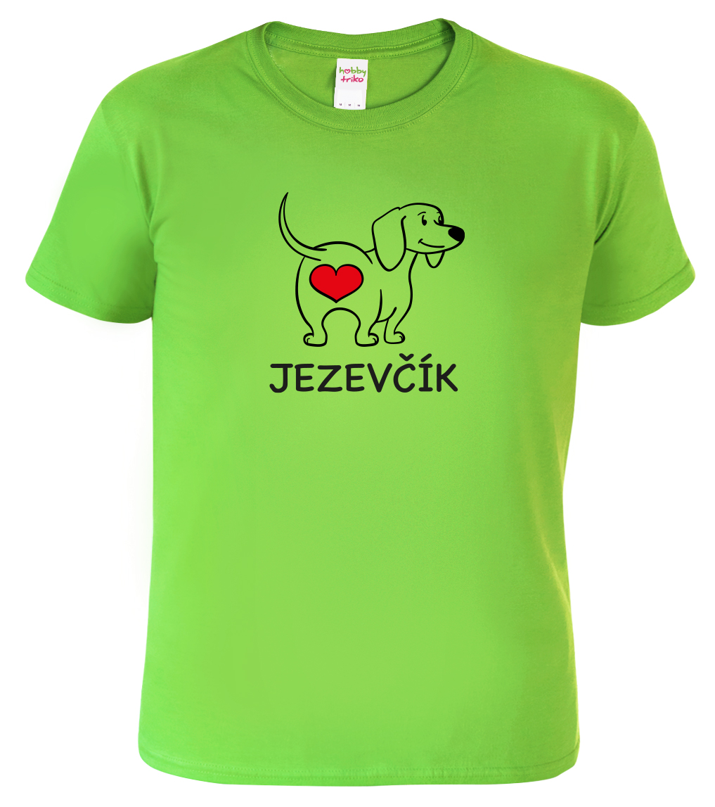 Dětské tričko s jezevčíkem - Love jezevčík Velikost: 12 let / 158 cm, Barva: Apple Green (92), Délka rukávu: Krátký rukáv