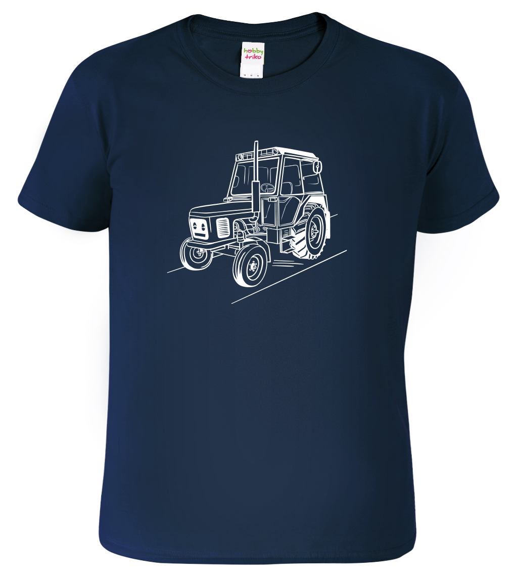 Tričko s traktorem - Český traktor Velikost: L, Barva: Námořní modrá (02), Střih: pánský