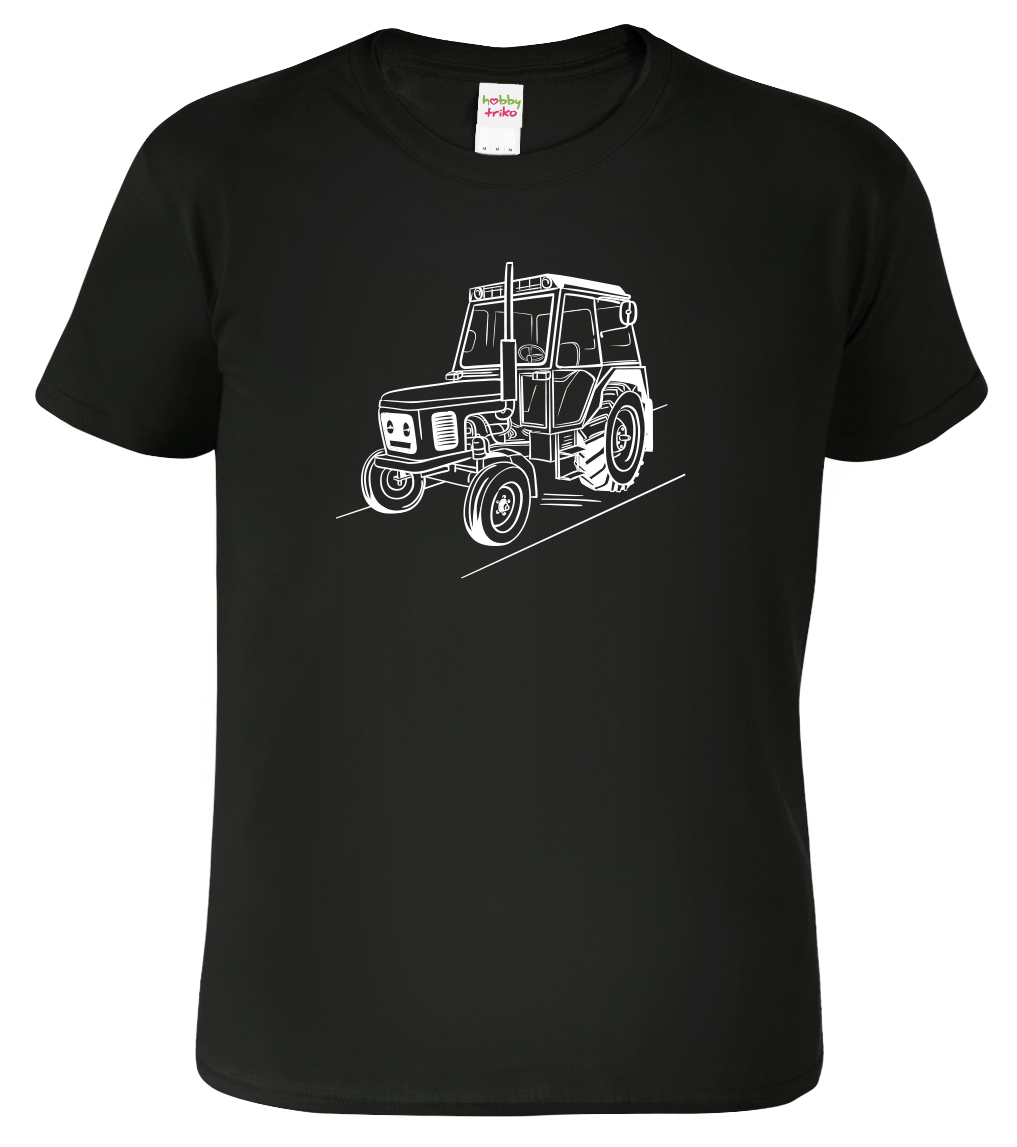 Dětské tričko s traktorem - Český traktor Velikost: 10 let / 146 cm, Barva: Černá (01), Délka rukávu: Krátký rukáv