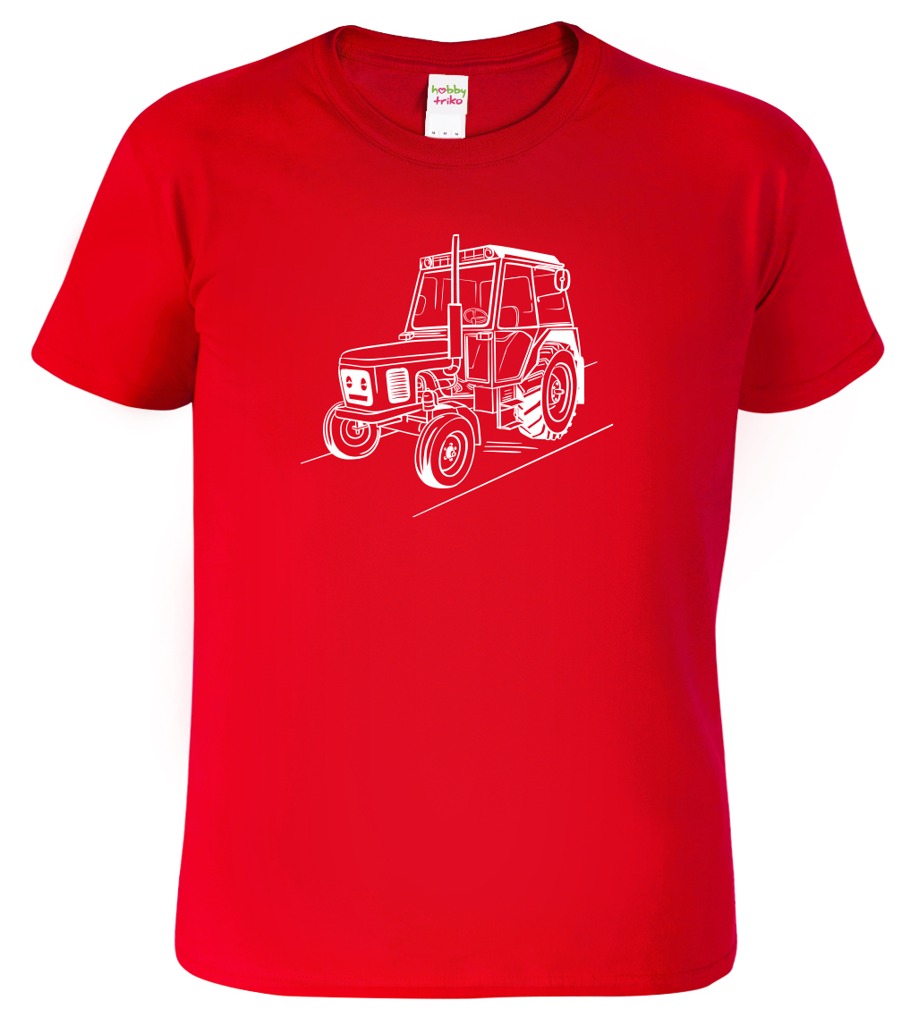 Dětské tričko s traktorem - Český traktor Velikost: 12 let / 158 cm, Barva: Červená (07), Délka rukávu: Krátký rukáv