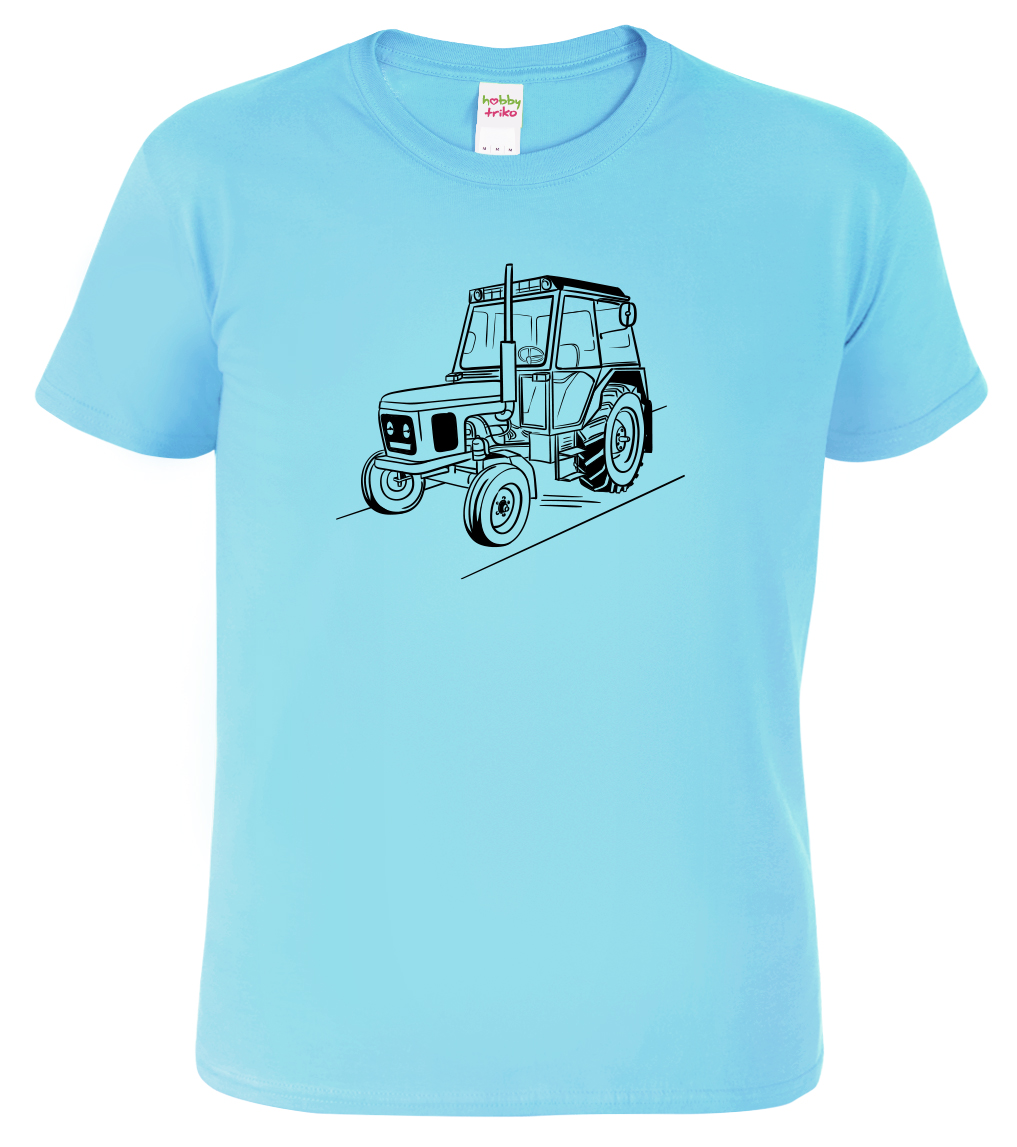 Dětské tričko s traktorem - Český traktor Velikost: 10 let / 146 cm, Barva: Nebesky modrá (15), Délka rukávu: Krátký rukáv