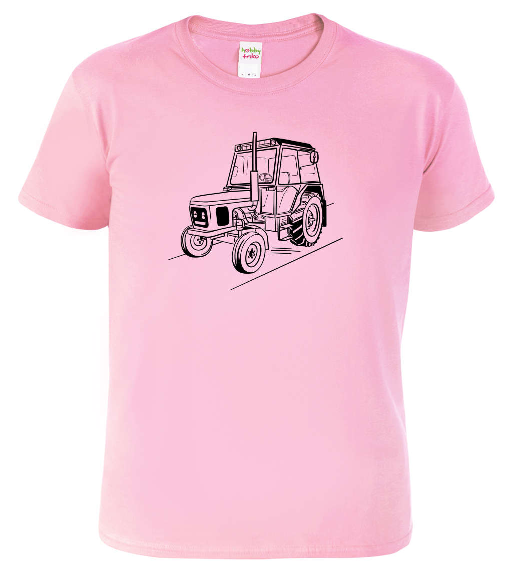 Dětské tričko s traktorem - Český traktor Velikost: 6 let / 122 cm, Barva: Růžová (30), Délka rukávu: Krátký rukáv