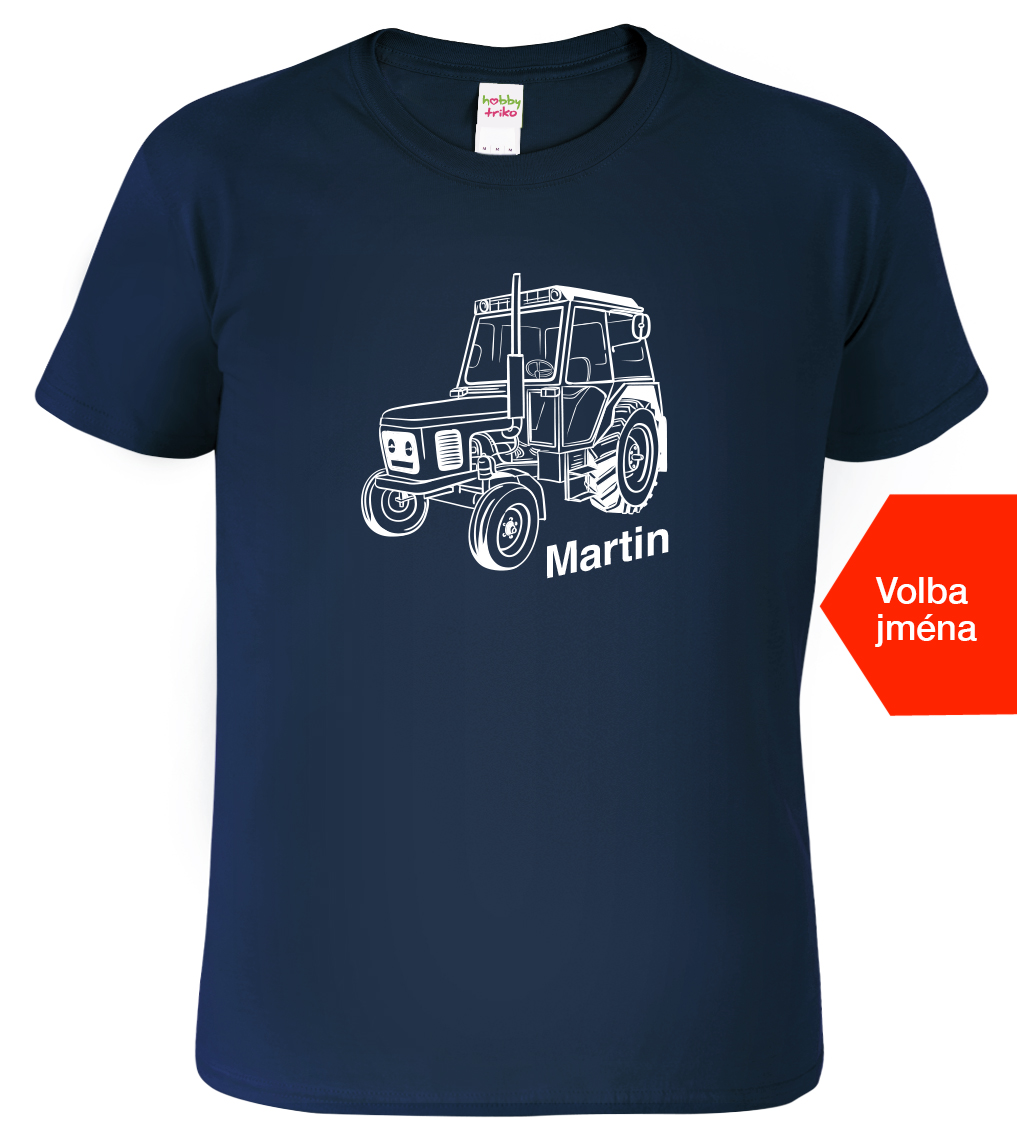 Tričko s traktorem a jménem - Český traktor Velikost: XL, Barva: Námořní modrá (02), Střih: pánský
