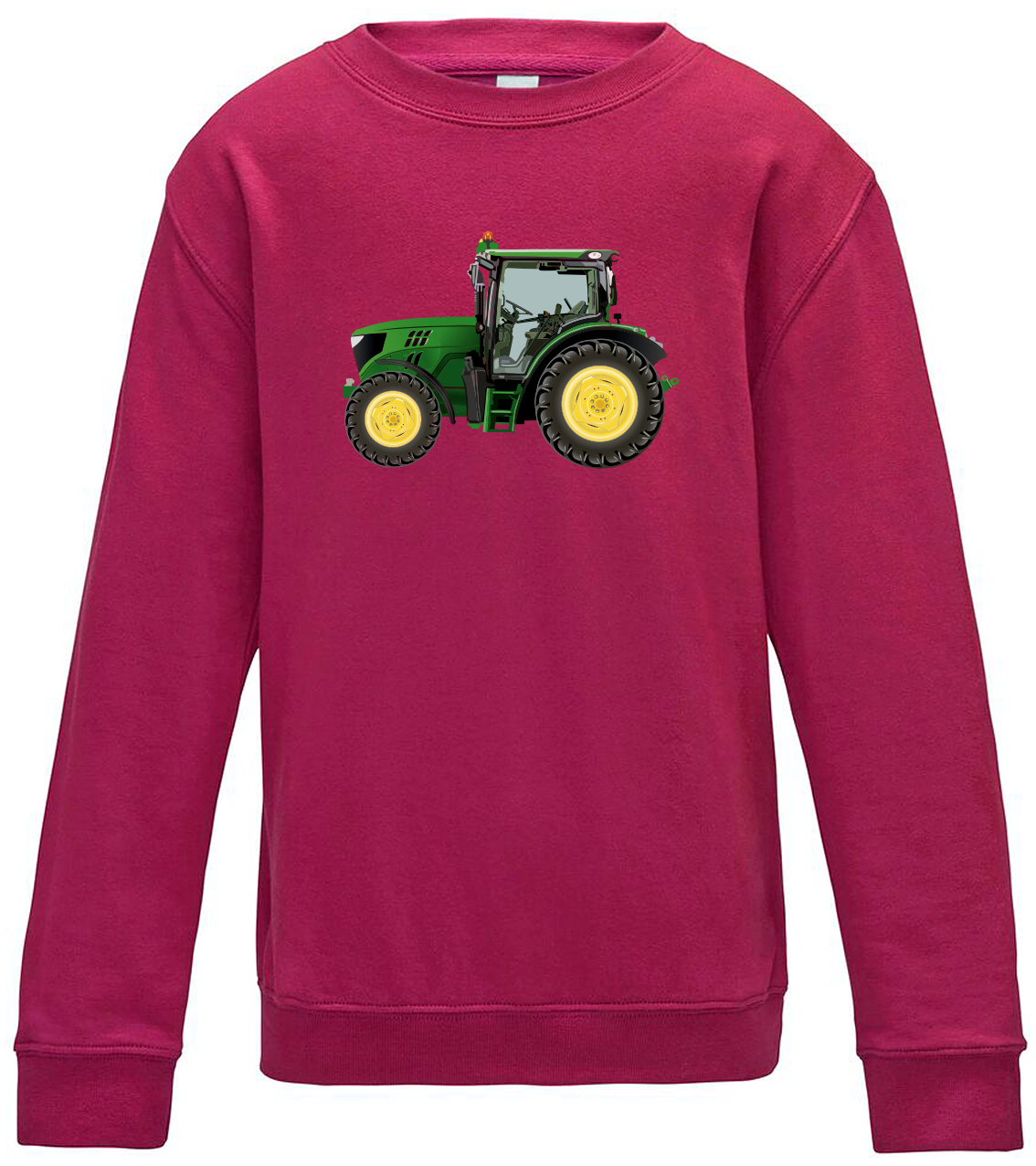 Dětská mikina s traktorem - Zelený traktor Velikost: 12/14 (152/164), Barva: Růžová