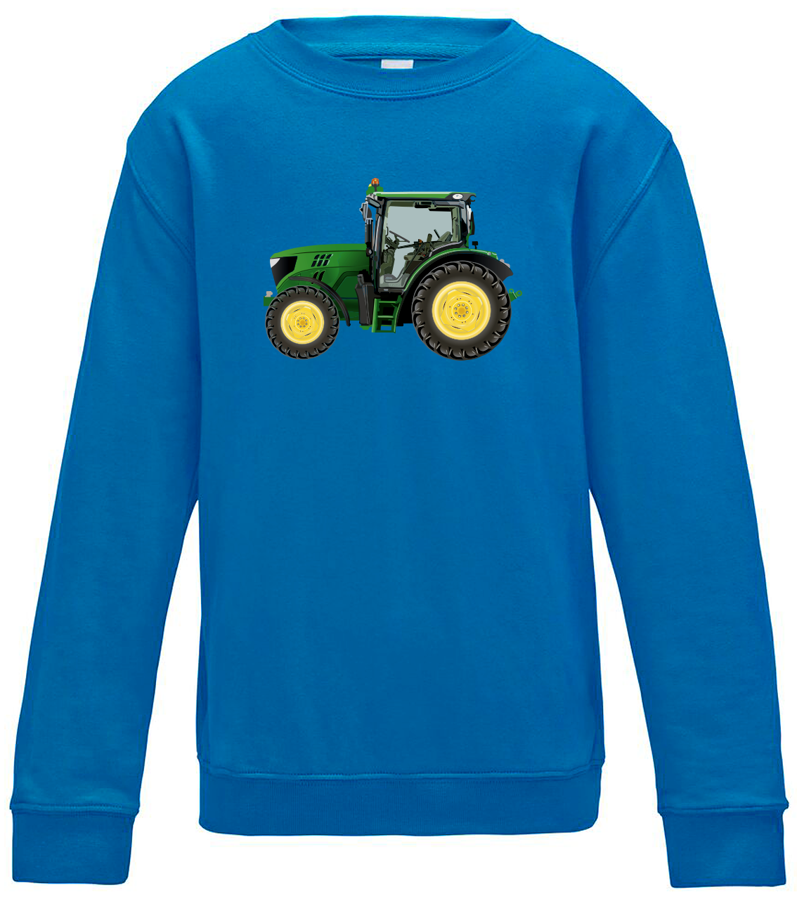 Dětská mikina s traktorem - Zelený traktor Velikost: 7/8 (122/128), Barva: Modrá