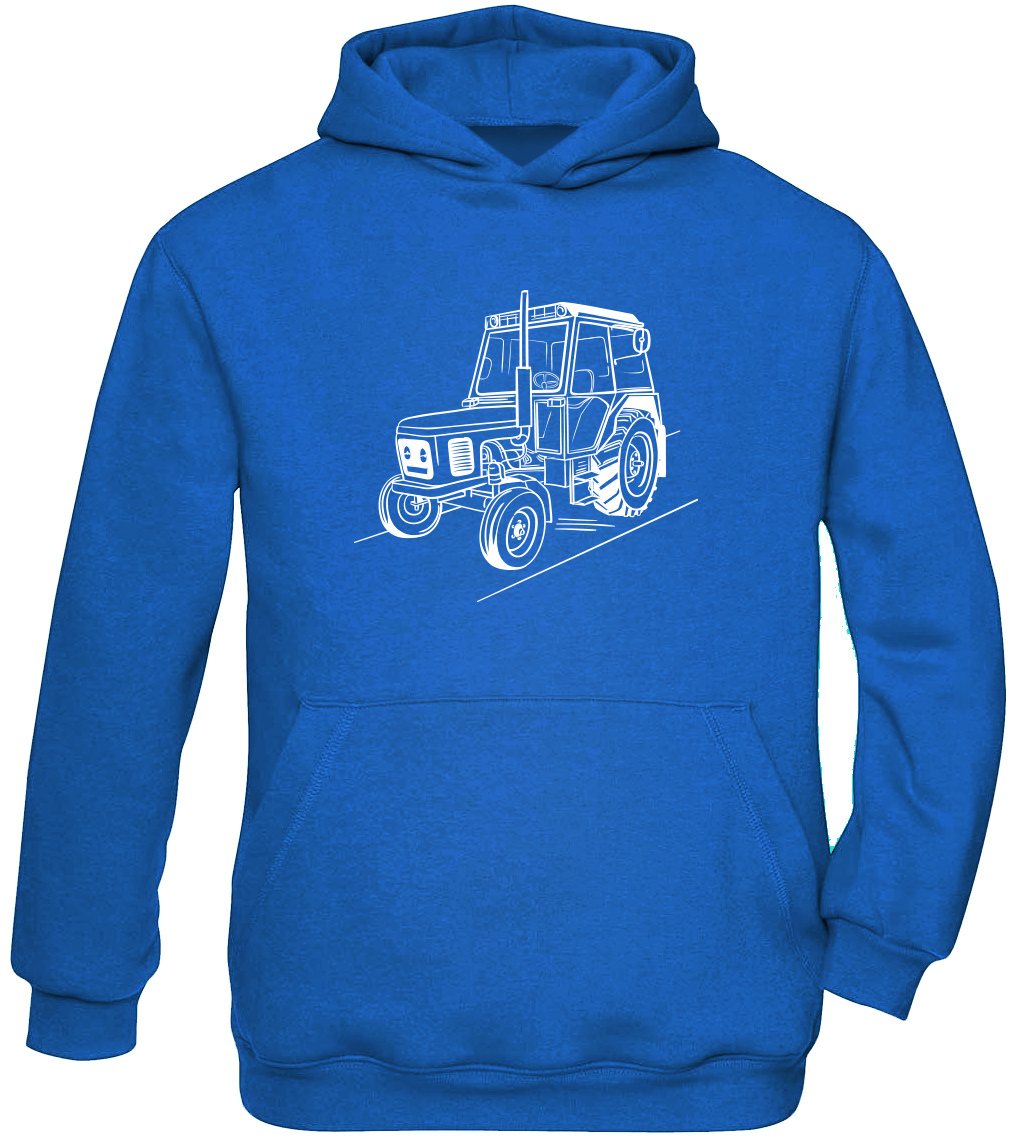 Dětská mikina s traktorem - Český traktor Velikost: 7-8 let, Barva: Modrá (Saphire Blue)