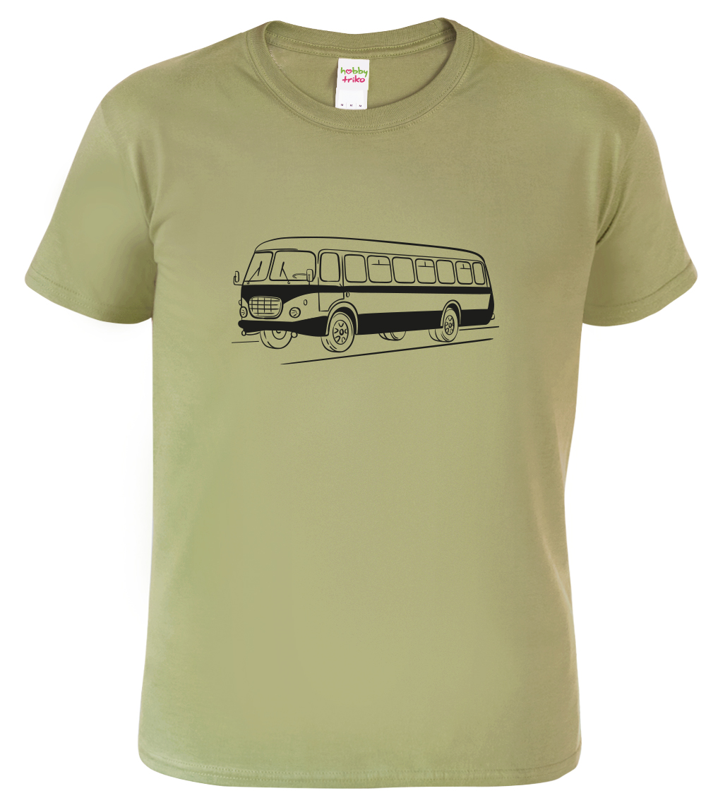 Tričko s autobusem - Autobus RTO Velikost: XL, Barva: Světlá khaki (28), Střih: pánský