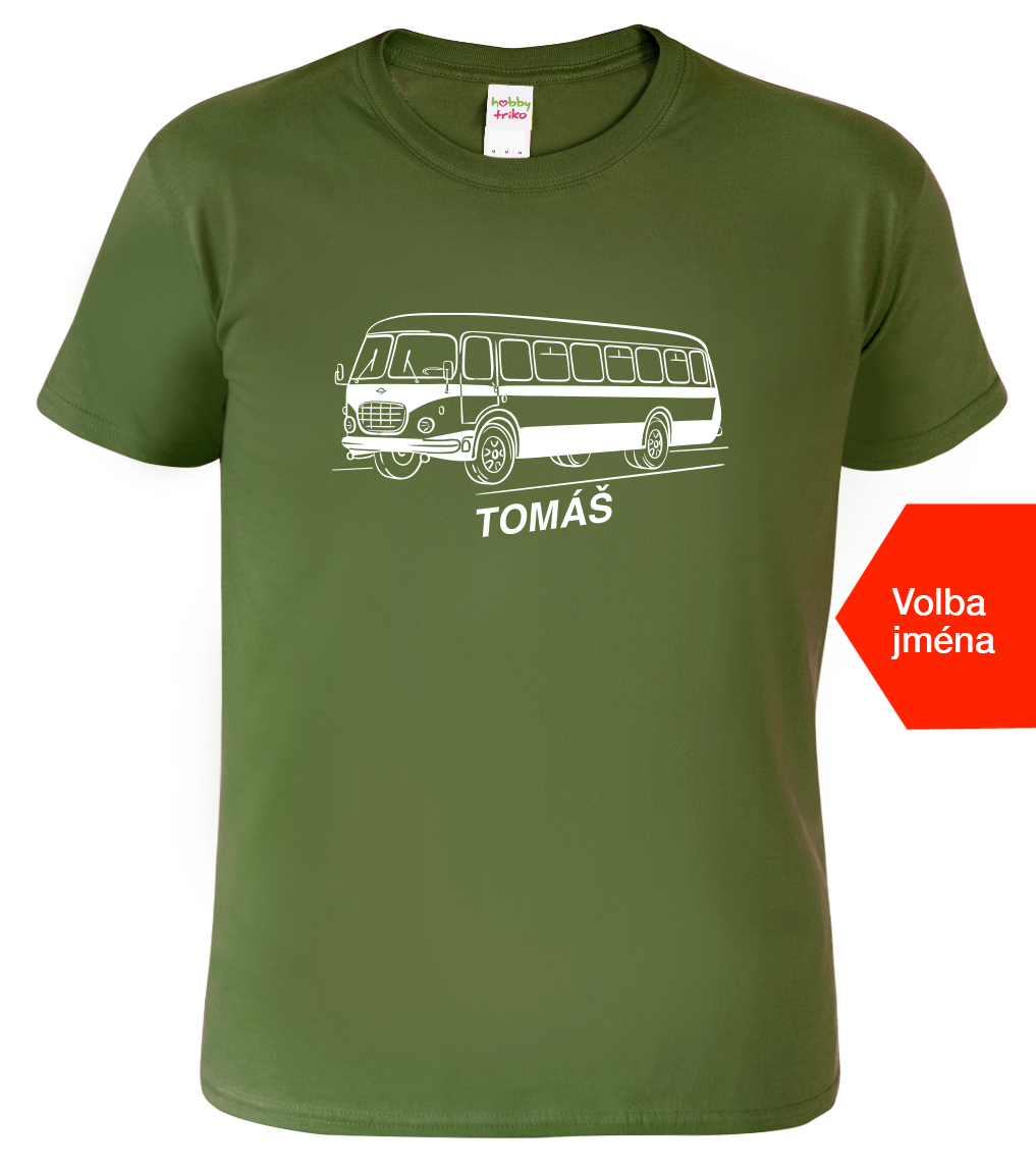 Tričko s autobusem a jménem - Autobus RTO Velikost: S, Barva: Military (69), Střih: pánský