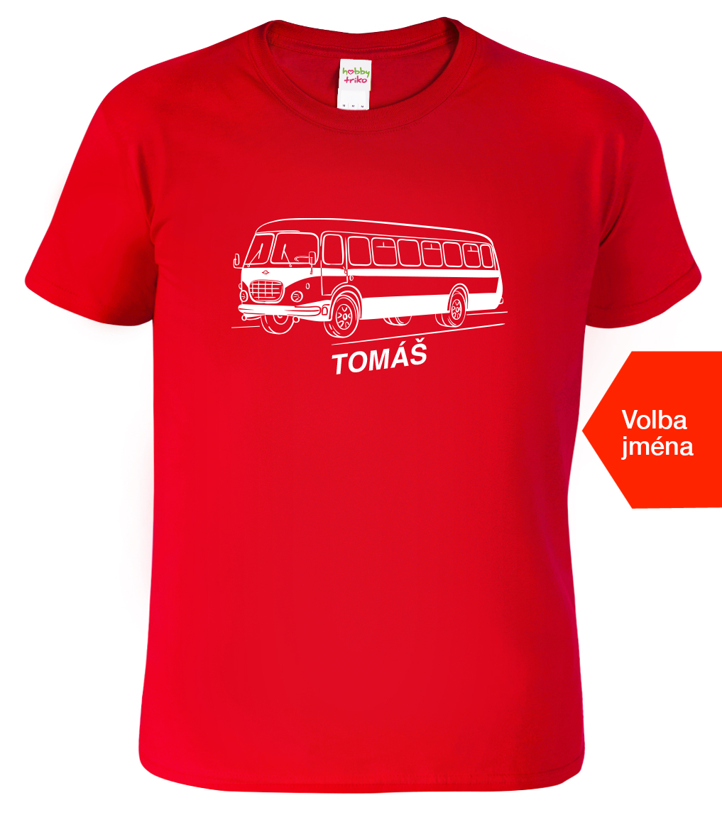 Tričko s autobusem a jménem - Autobus RTO Velikost: XL, Barva: Červená (07), Střih: pánský