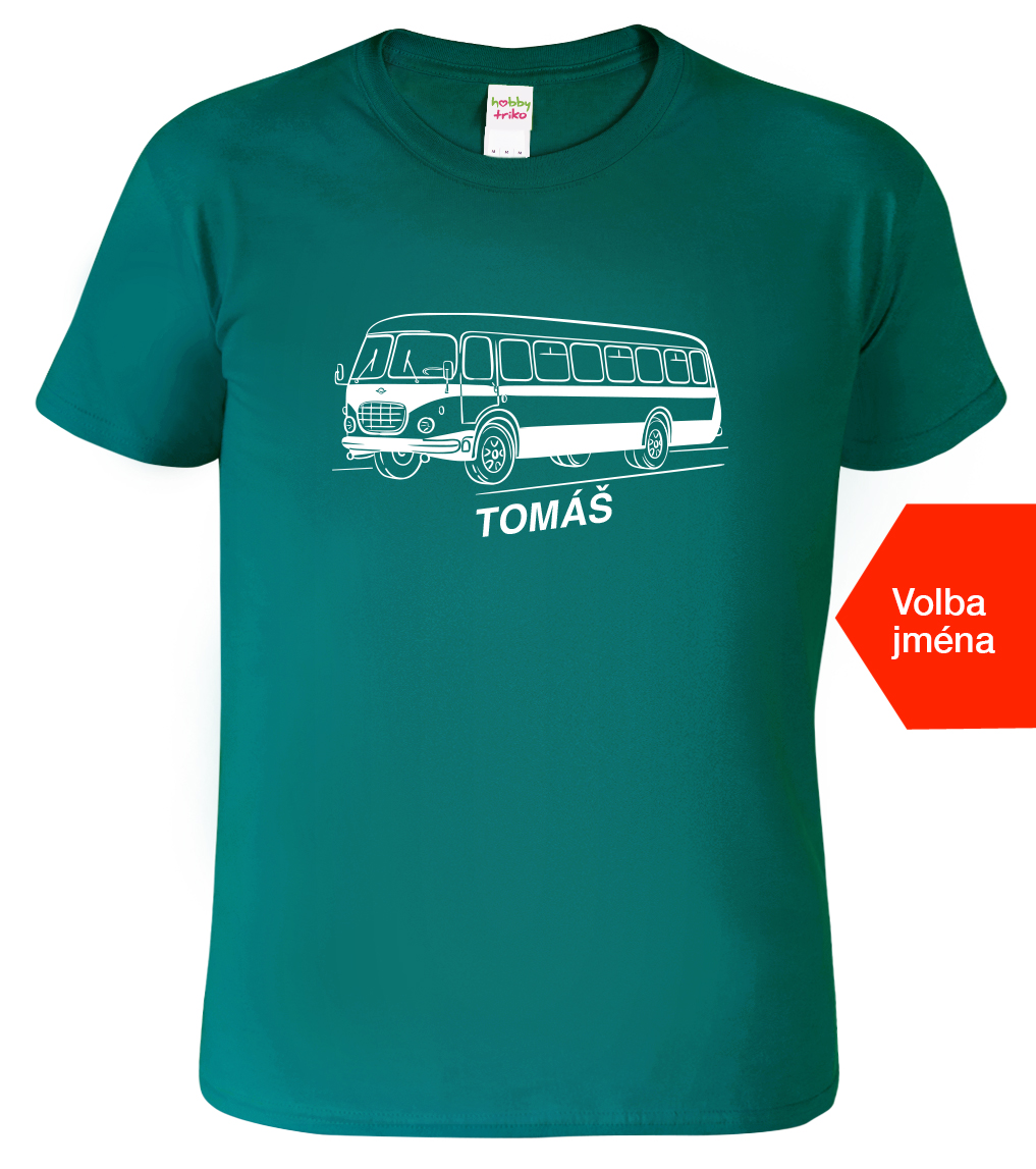 Tričko s autobusem a jménem - Autobus RTO Velikost: S, Barva: Emerald (19), Střih: pánský