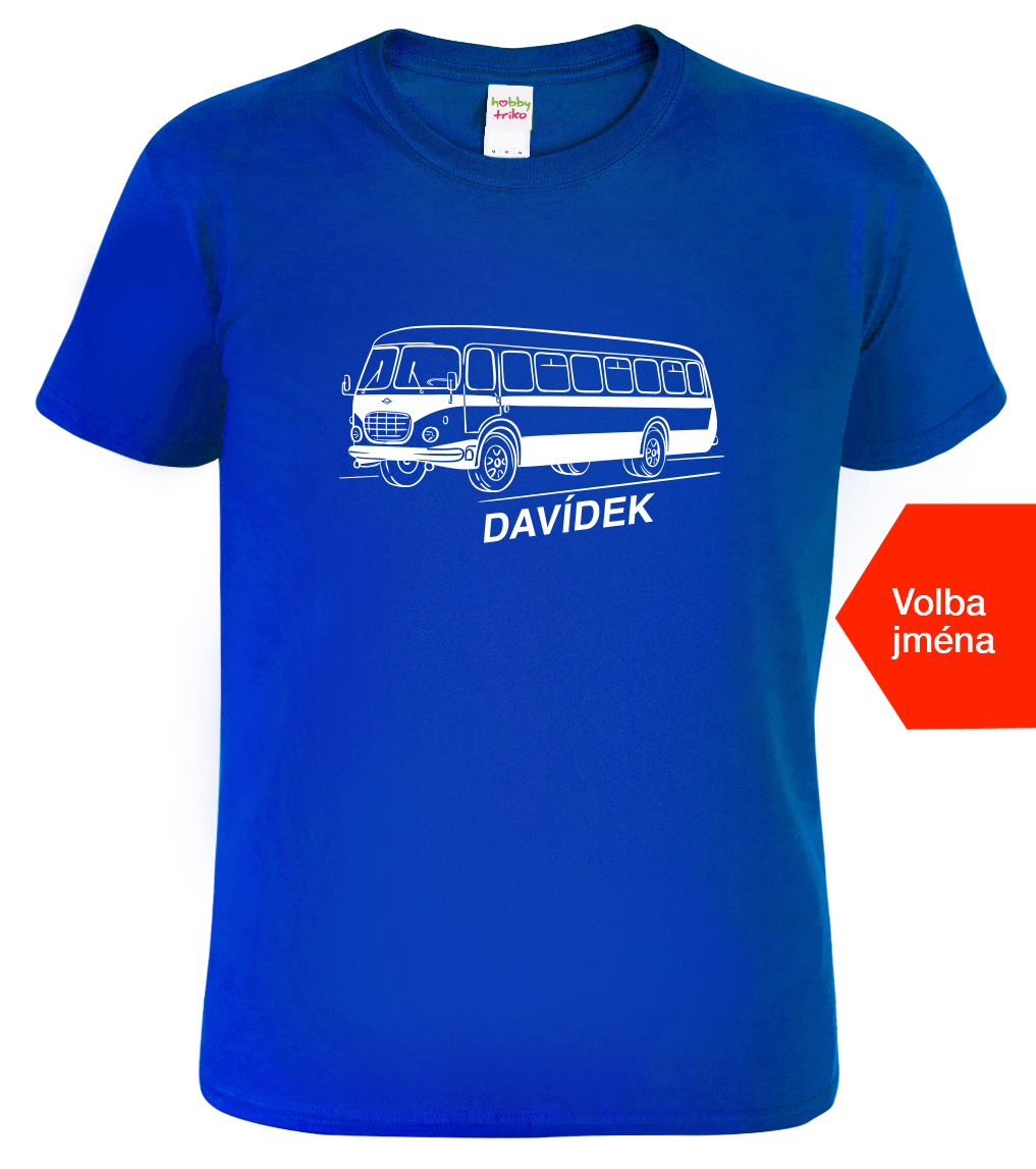 Dětské tričko s autobusem a jménem - Autobus RTO Velikost: 4 roky / 110 cm, Barva: Královská modrá (05), Délka rukávu: Krátký rukáv