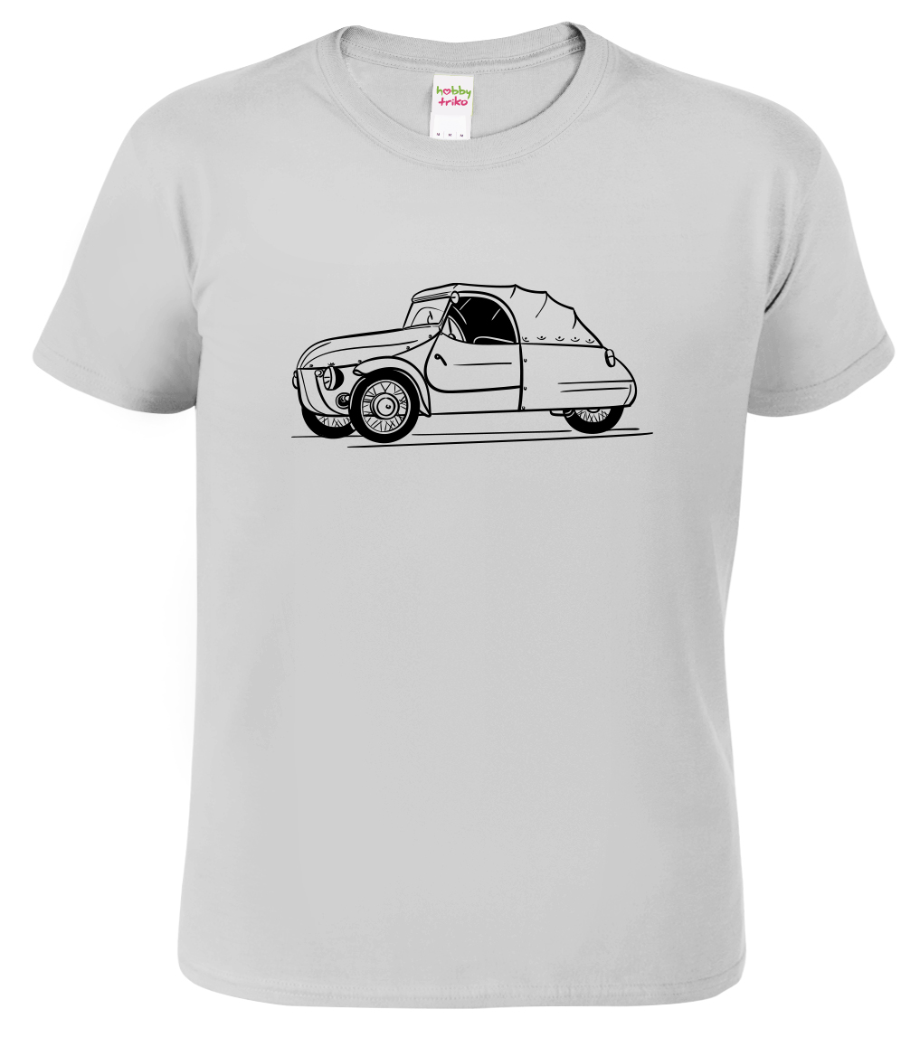Pánské tričko s autem - Hadrák Velikost: XL, Barva: Světle šedý melír (03), Střih: pánský