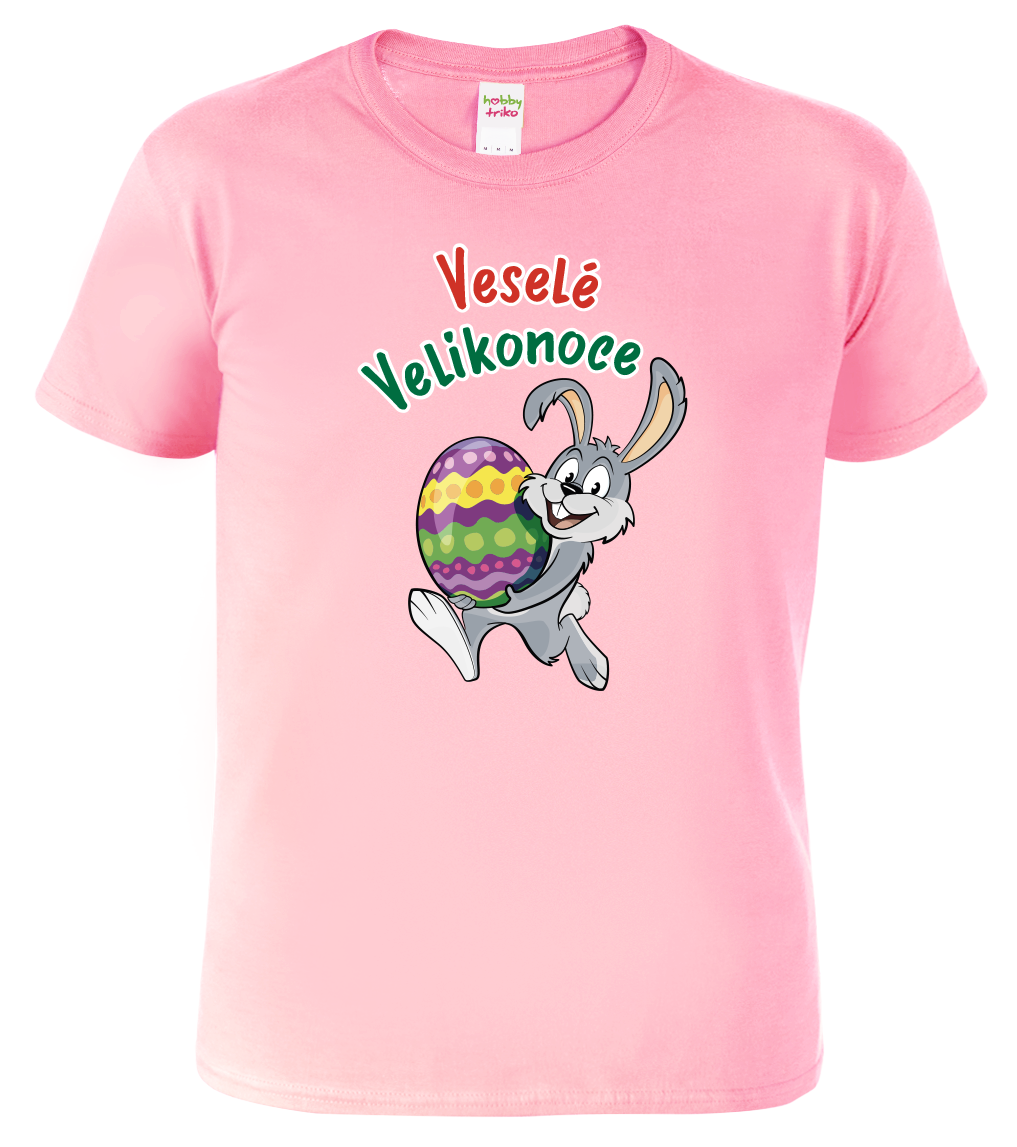 Dětské velikonoční tričko - Veselé Velikonoce Velikost: 8 let / 134 cm, Barva: Růžová (30)