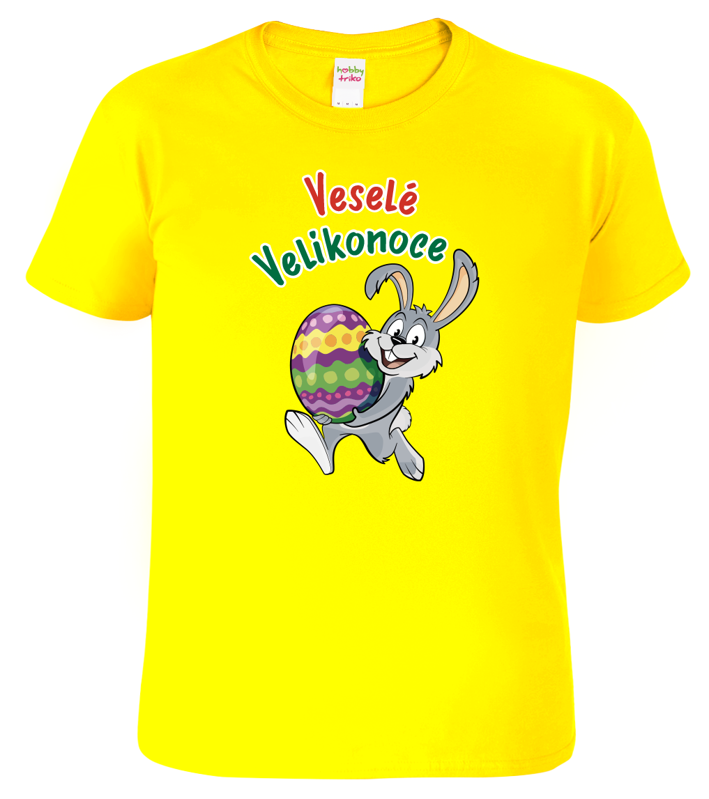 Dětské velikonoční tričko - Veselé Velikonoce Velikost: 4 roky / 110 cm, Barva: Žlutá (04)