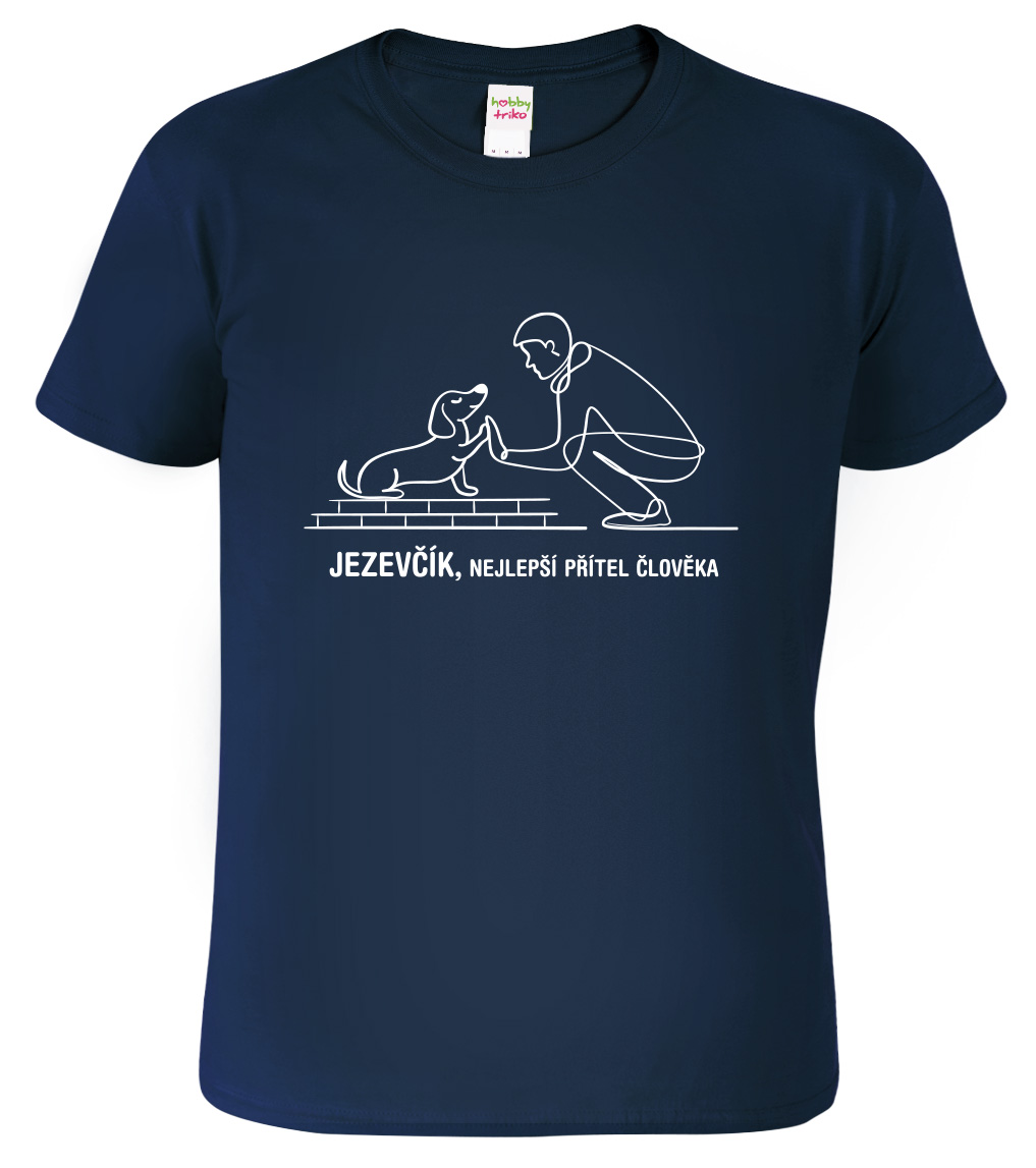 Pánské tričko - Jezevčík, nejlepší přítel člověka Velikost: XL, Barva: Námořní modrá (02)