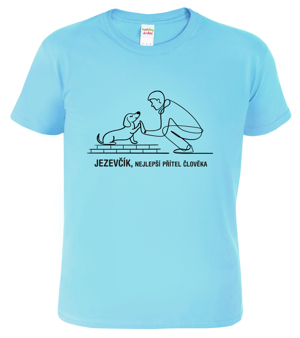 Pánské tričko - Jezevčík, nejlepší přítel člověka Velikost: M, Barva: Nebesky modrá (15)
