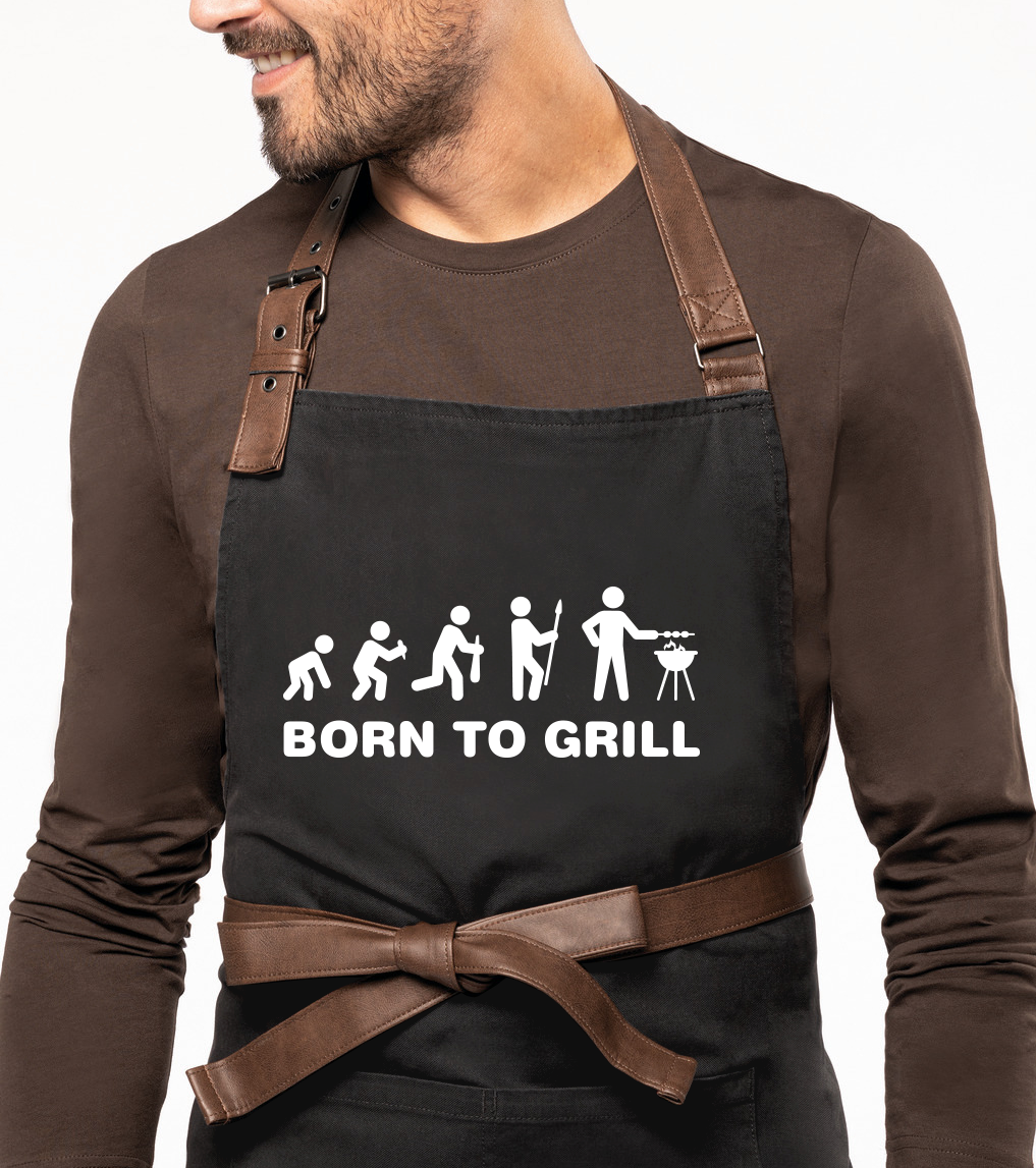 Zástěra na grilování EXCLUSIVE - Born to Grill Barva: Černošedá