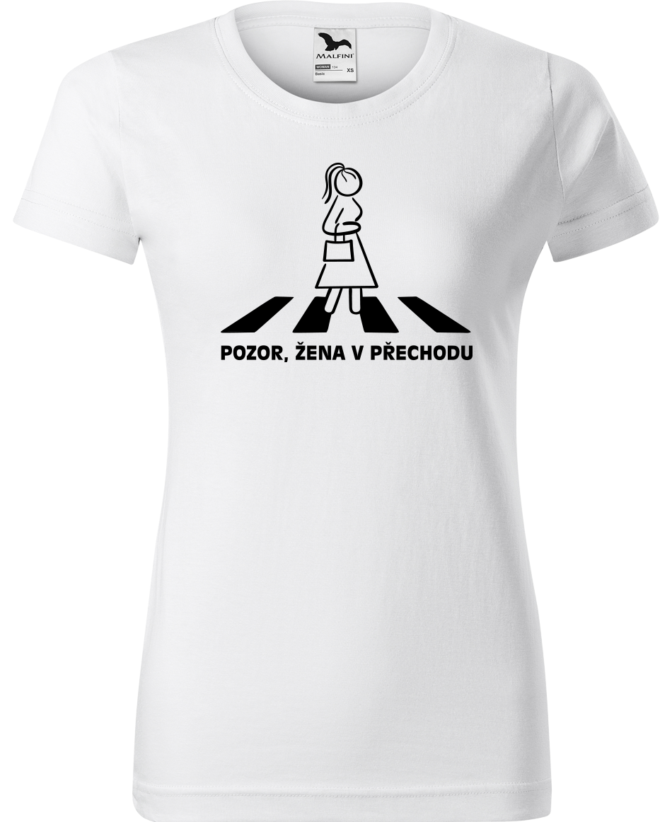 Vtipné tričko - Pozor, žena v přechodu Velikost: M, Barva: Bílá (00)