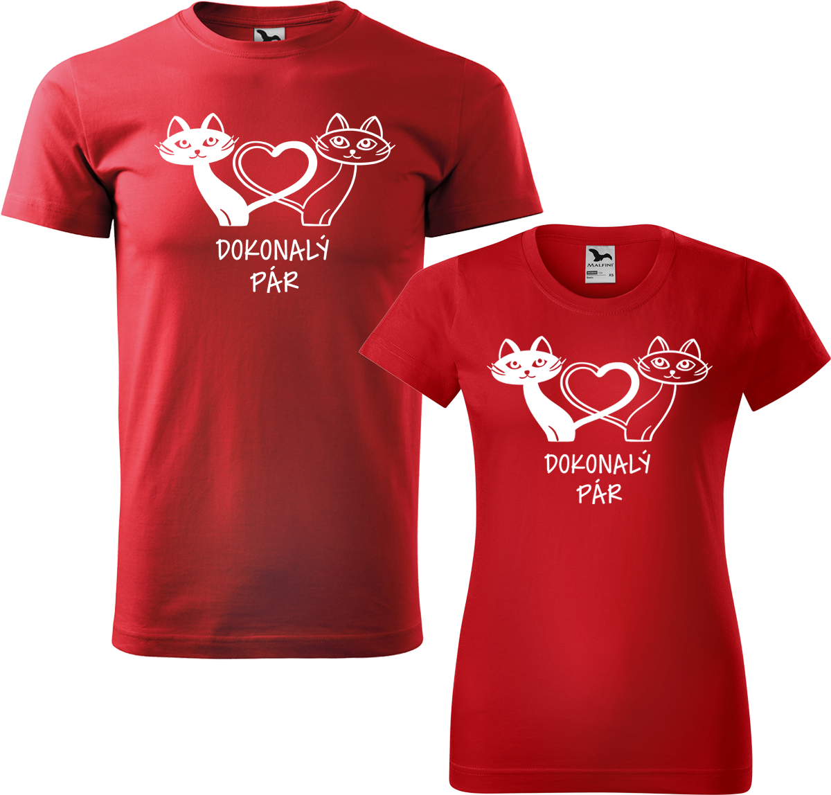 Trička pro páry - Dokonalý pár Barva: Červená (07), Velikost dámské tričko: S, Velikost pánské tričko: XL