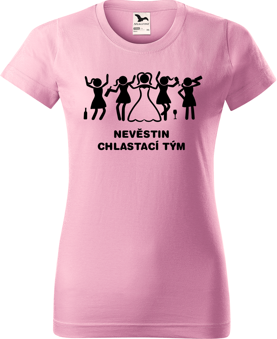 Dámské tričko na rozlučku se svobodou - Nevěstin chlastací tým Velikost: XL, Barva: Růžová (30)