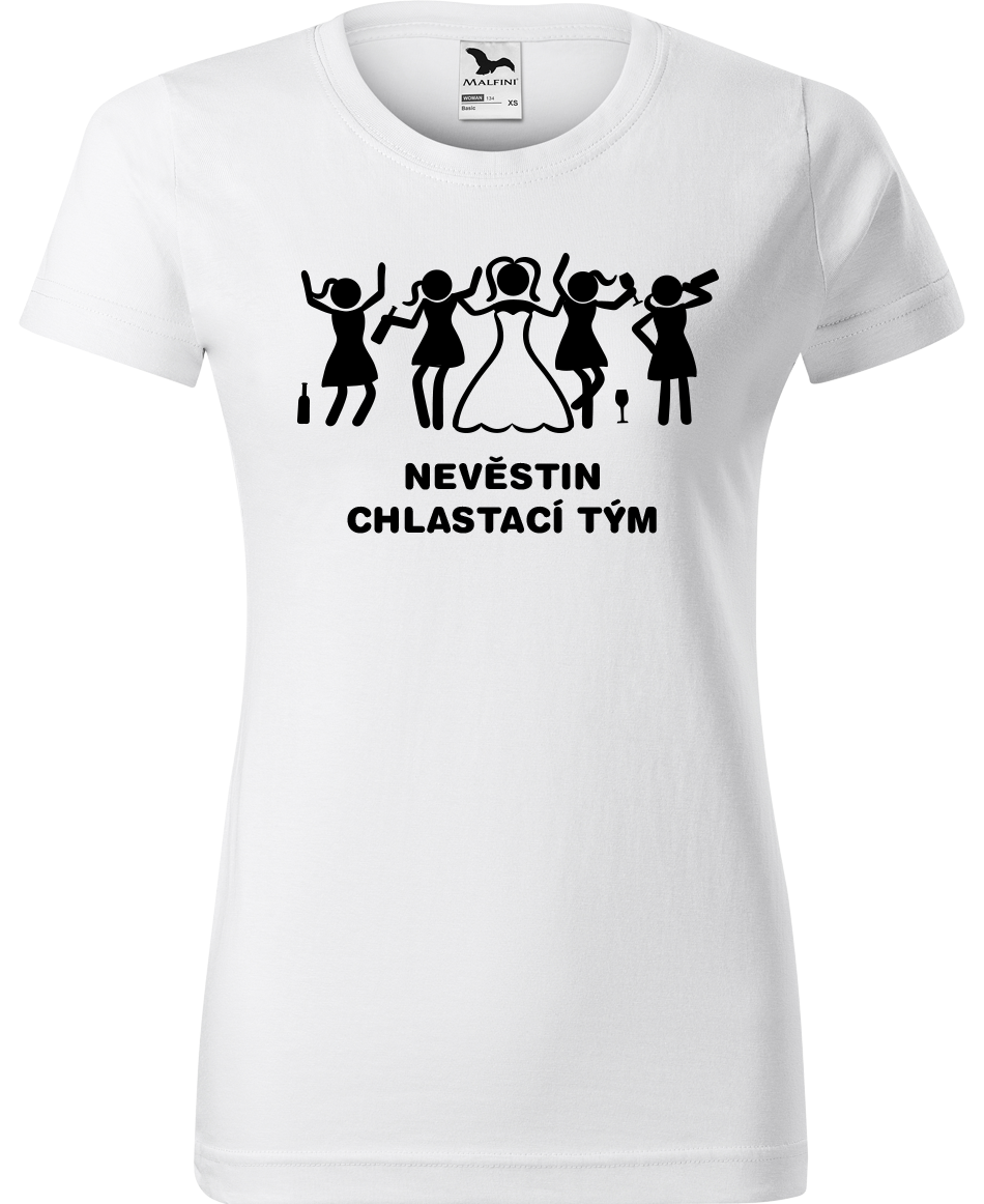 Dámské tričko na rozlučku se svobodou - Nevěstin chlastací tým Velikost: XL, Barva: Bílá (00)