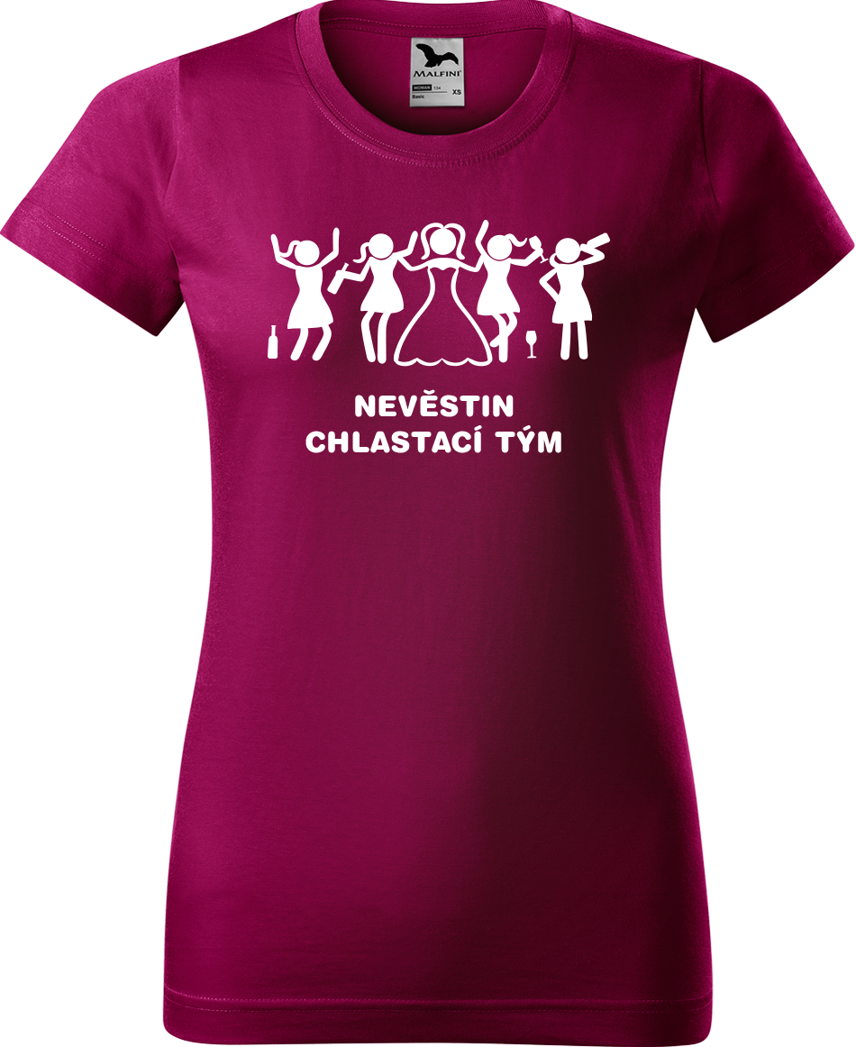 Dámské tričko na rozlučku se svobodou - Nevěstin chlastací tým Velikost: S, Barva: Fuchsia red (49)