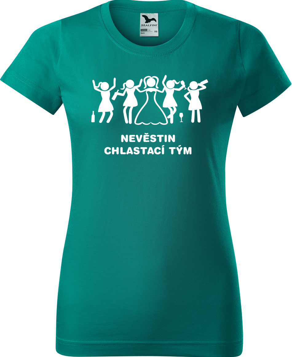 Dámské tričko na rozlučku se svobodou - Nevěstin chlastací tým Velikost: XL, Barva: Emerald (19)