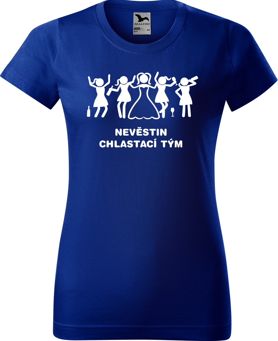 Dámské tričko na rozlučku se svobodou - Nevěstin chlastací tým Velikost: XL, Barva: Královská modrá (05)
