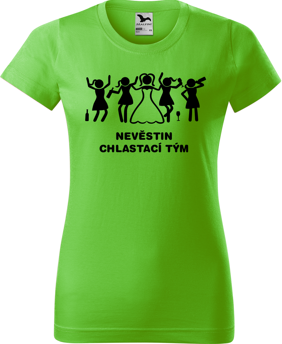 Dámské tričko na rozlučku se svobodou - Nevěstin chlastací tým Velikost: XL, Barva: Apple Green (92)
