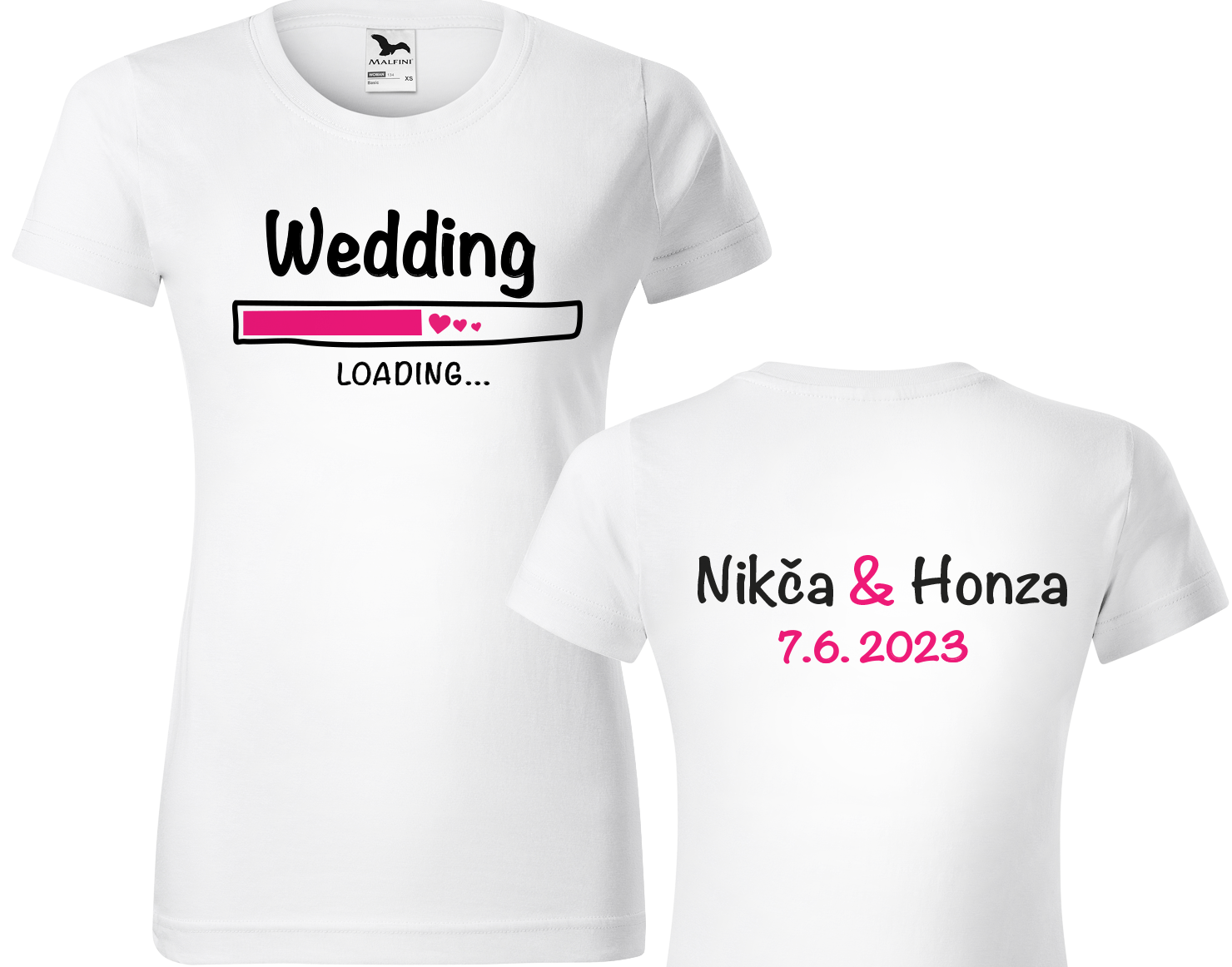Dámské tričko na rozlučku se svobodou - Wedding loading... Velikost: XL, Barva: Bílá (00)