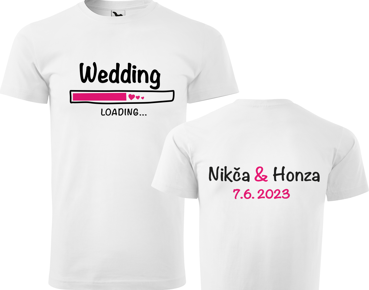 Pánské tričko na rozlučku se svobodou - Wedding loading... Velikost: XL, Barva: Bílá (00)