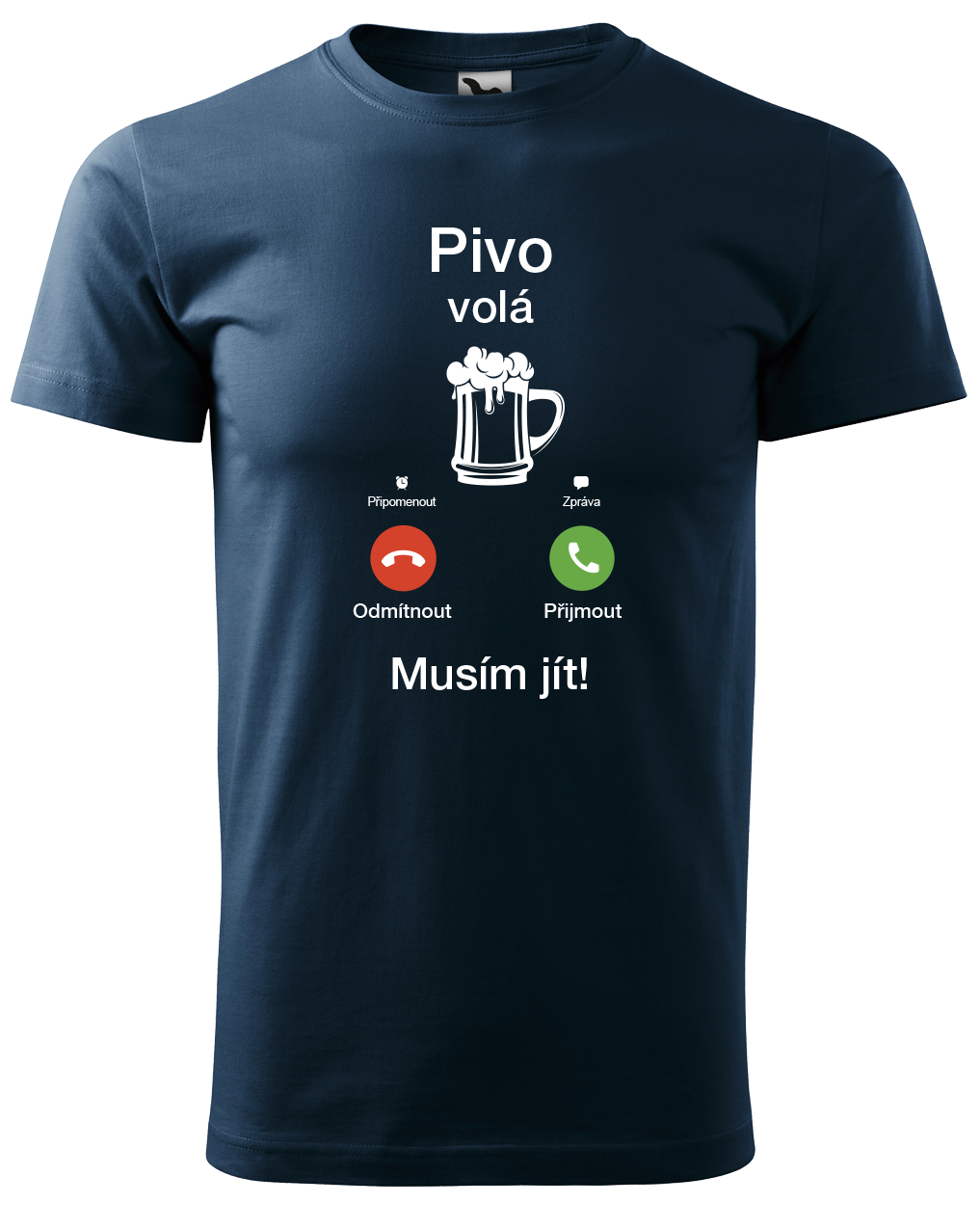 Vtipné tričko - Pivo volá Velikost: 3XL, Barva: Námořní modrá (02)