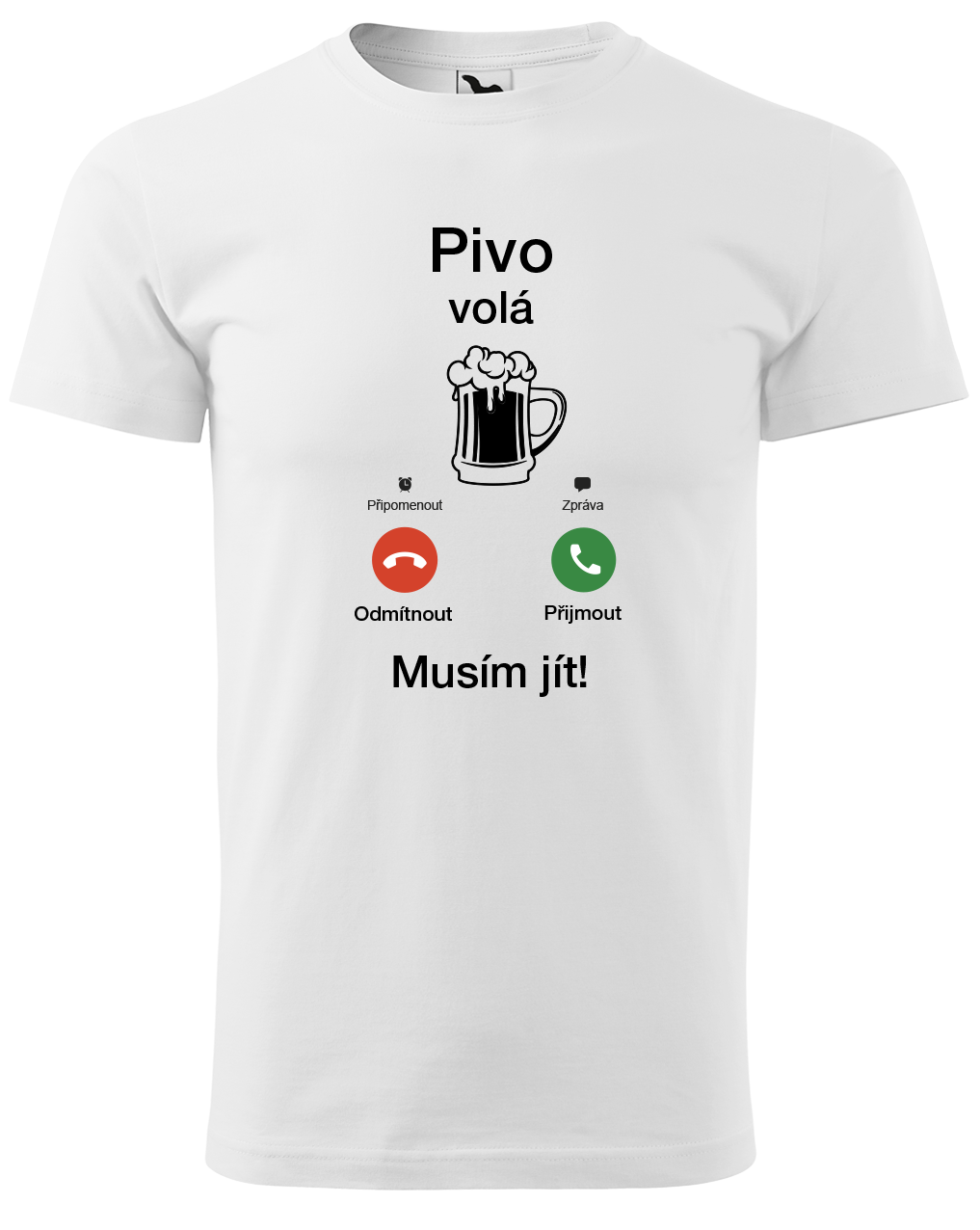 Vtipné tričko - Pivo volá Velikost: 2XL, Barva: Bílá (00)