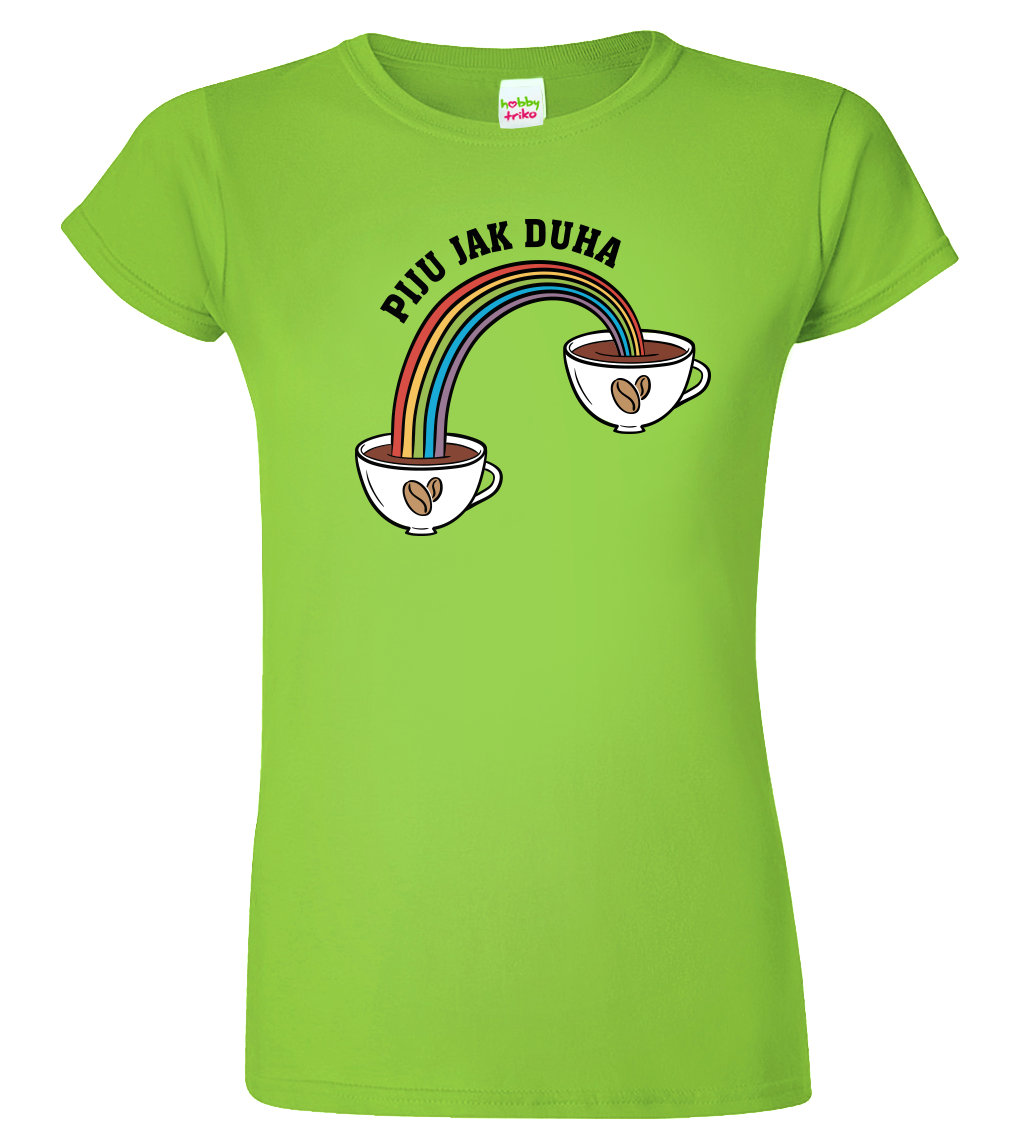 Vtipné tričko - Piju jak duha (káva) Velikost: L, Barva: Apple Green (92)