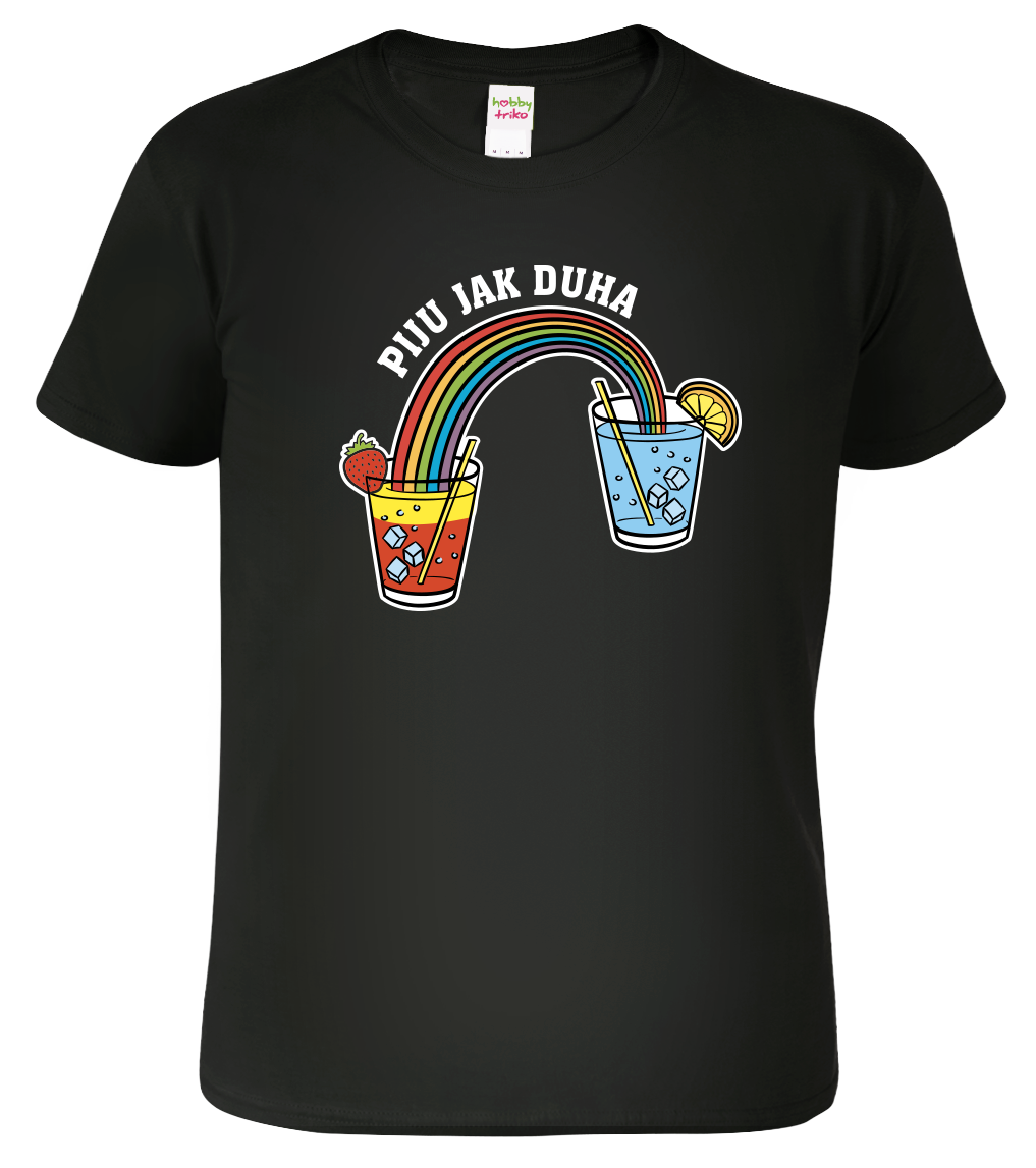 Vtipné tričko - Piju jak duha (koktejl) Velikost: XL, Barva: Černá (01)