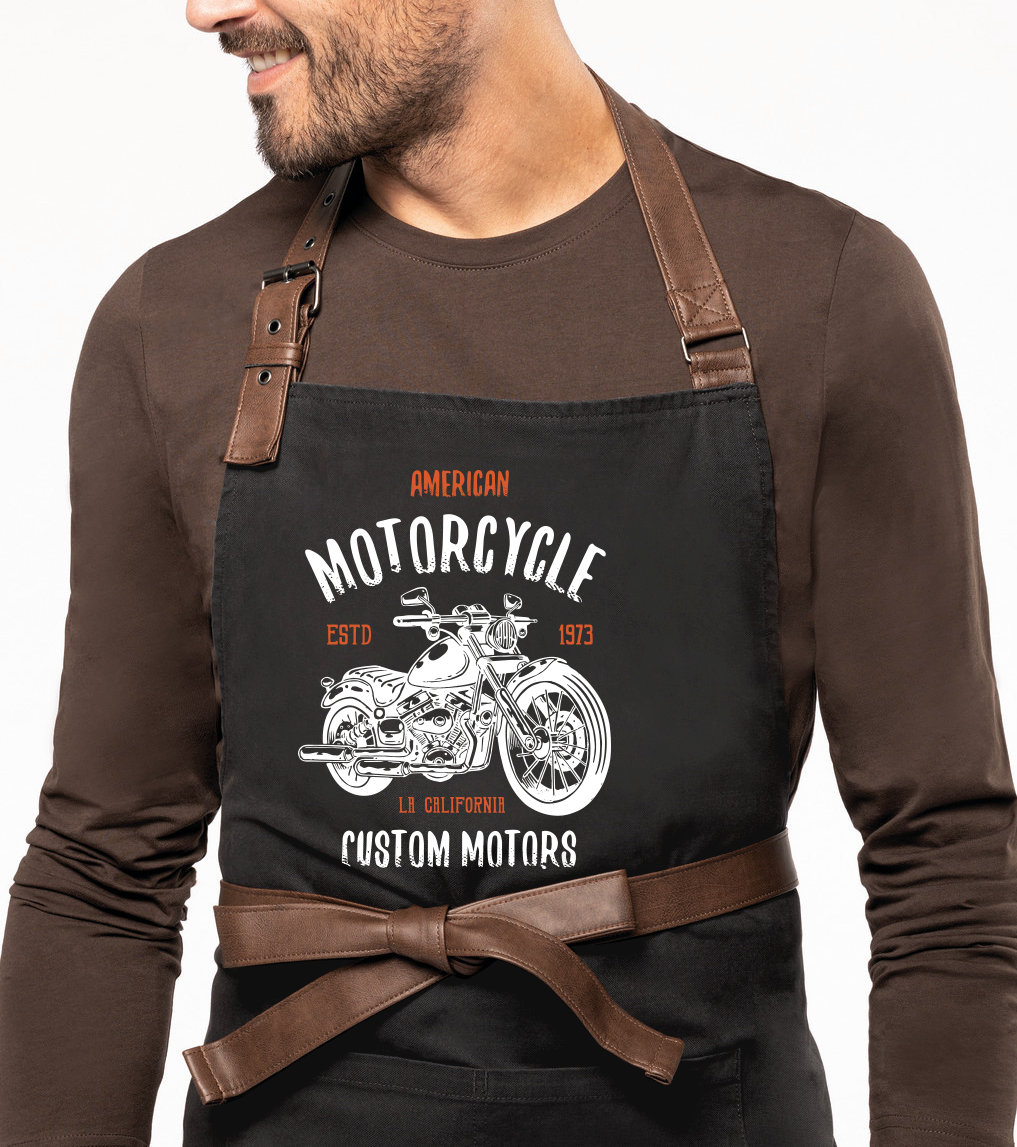 Zástěra na vaření EXCLUSIVE - American motorcycle Barva: Černošedá