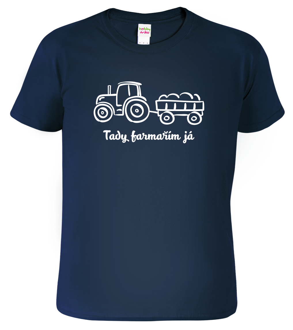 Tričko pro zemědělce - Traktor Velikost: L, Barva: Námořní modrá (02)