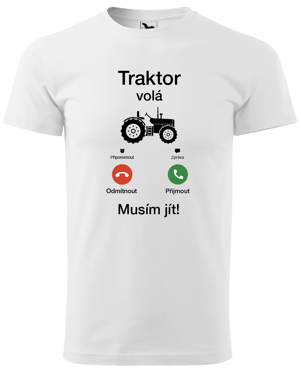 Tričko s traktorem - Traktor volá Velikost: 3XL, Barva: Bílá (00)