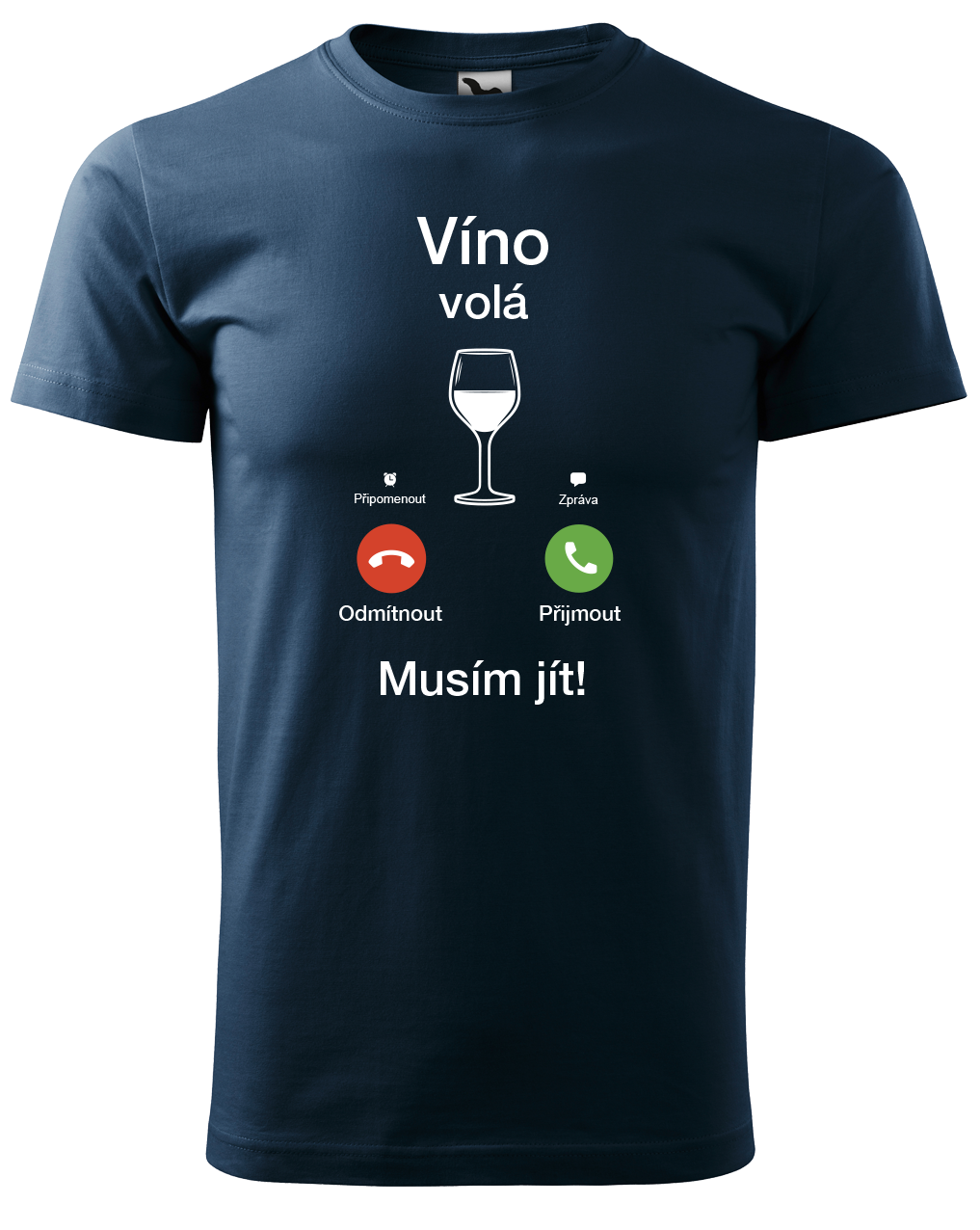 Tričko pro vinaře - Víno volá Velikost: 3XL, Barva: Námořní modrá (02)