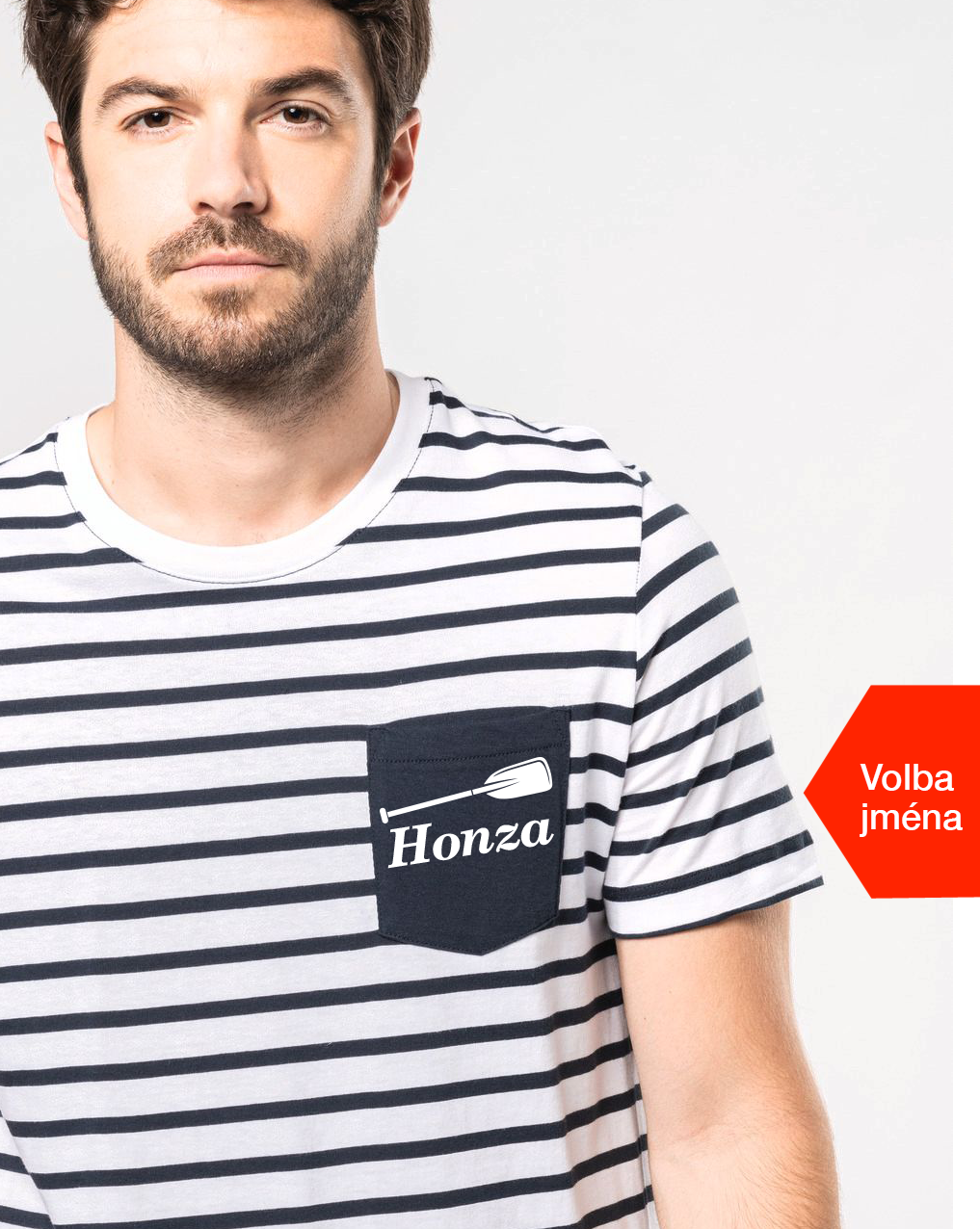 Pánské vodácké tričko s vlastním potiskem - Jméno na kapsičce Velikost: S, Barva: Námořnické, Střih: unisex