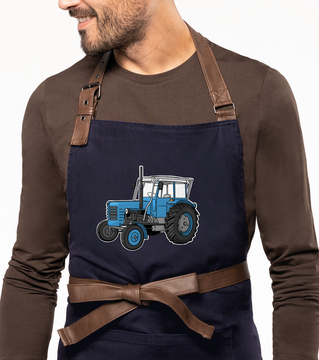 Zástěra na vaření EXCLUSIVE - Starý traktor Barva: Tmavě modrá