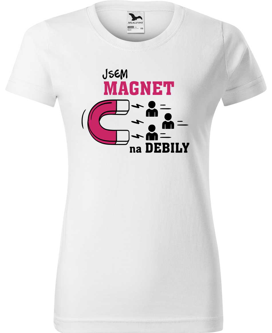 Vtipné tričko - Jsem magnet na debily Velikost: L, Barva: Bílá (00)