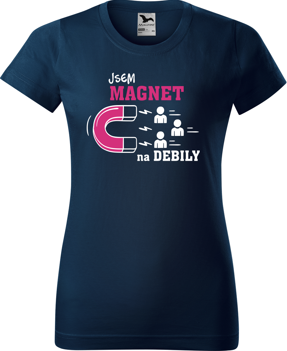Vtipné tričko - Jsem magnet na debily Velikost: S, Barva: Námořní modrá (02)