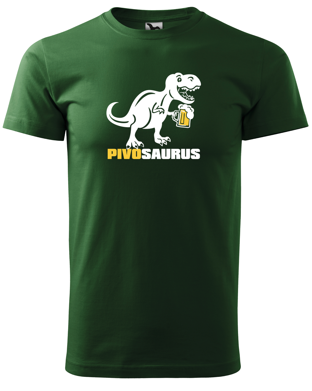 Vtipné tričko - Pivosaurus Velikost: L, Barva: Lahvově zelená (06)