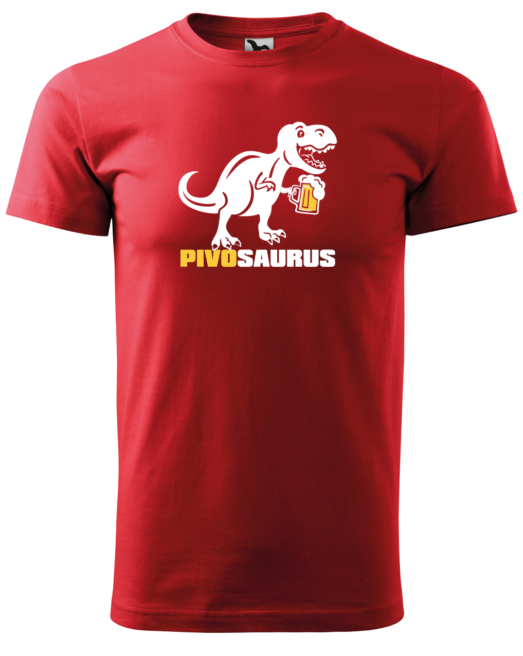 Vtipné tričko - Pivosaurus Velikost: 4XL, Barva: Červená (07)