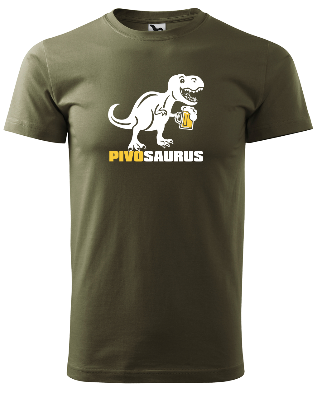 Vtipné tričko - Pivosaurus Velikost: 4XL, Barva: Military (69)