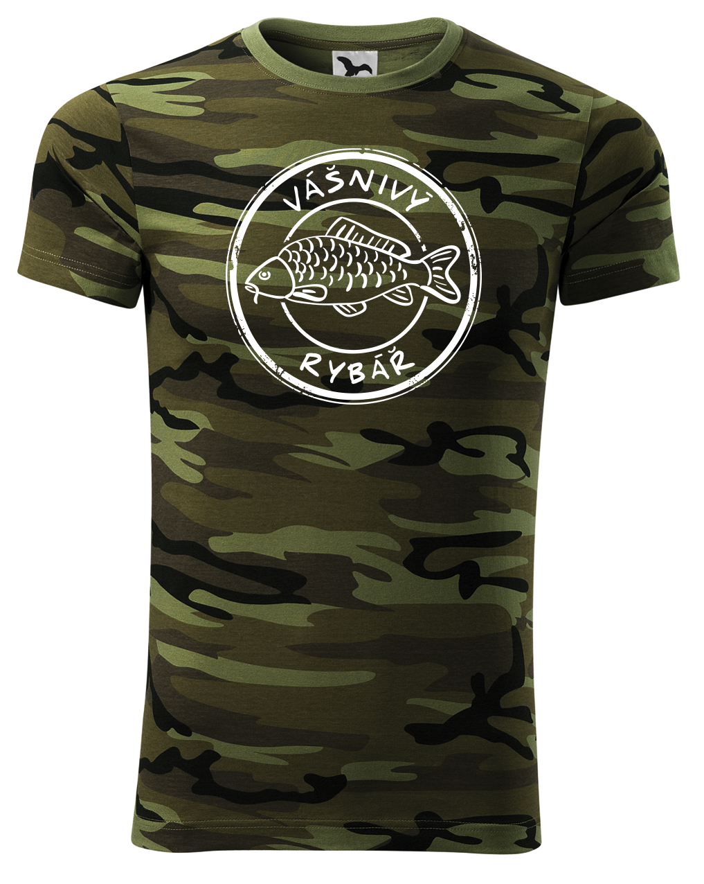 Pánské rybářské maskáčové tričko - Vášnivý rybář Velikost: XL, Barva: Maskáčová